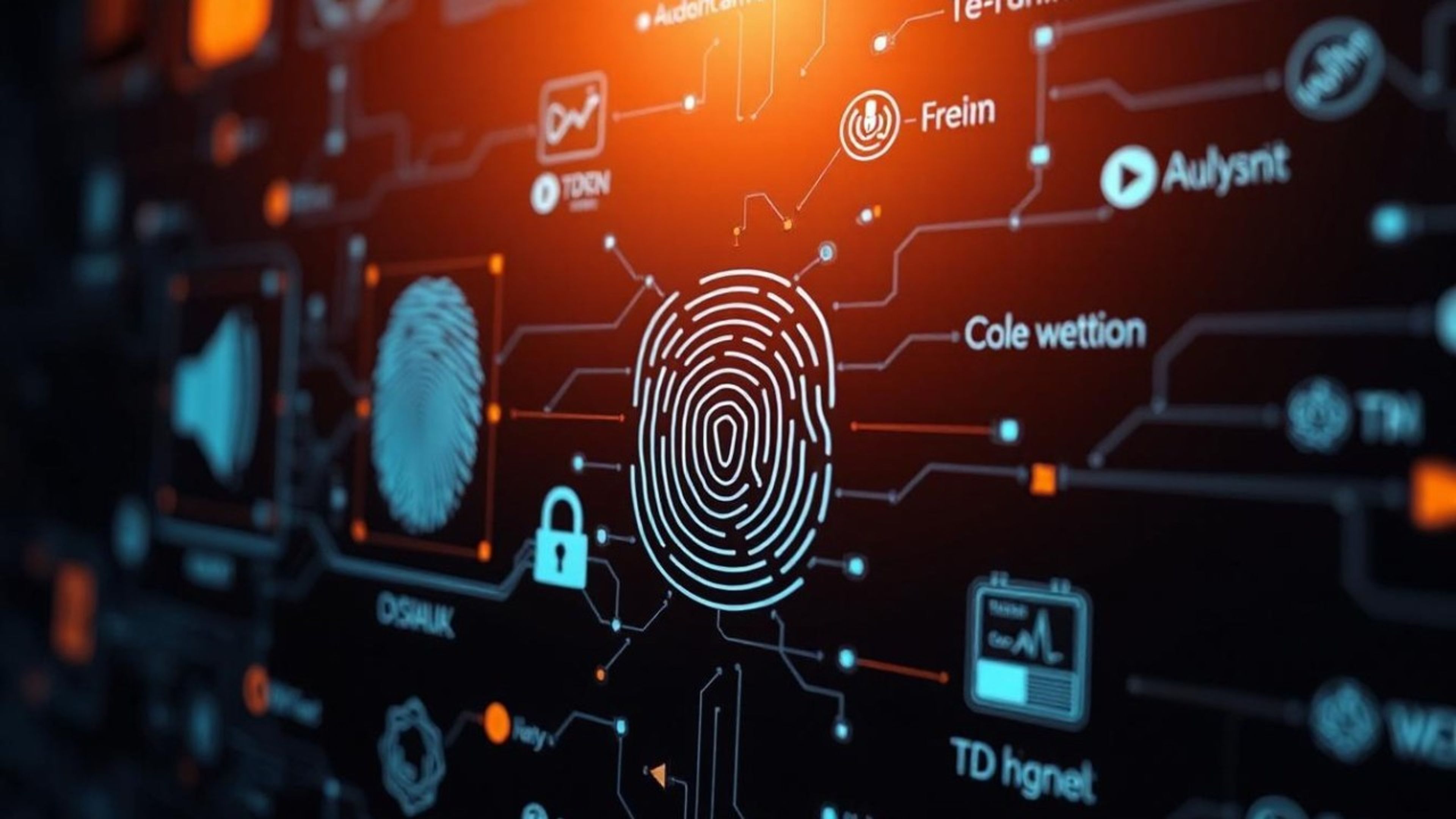 A fingerprint and facial scan graphic layered over digital interface elements, representing the growing importance of biometric data.