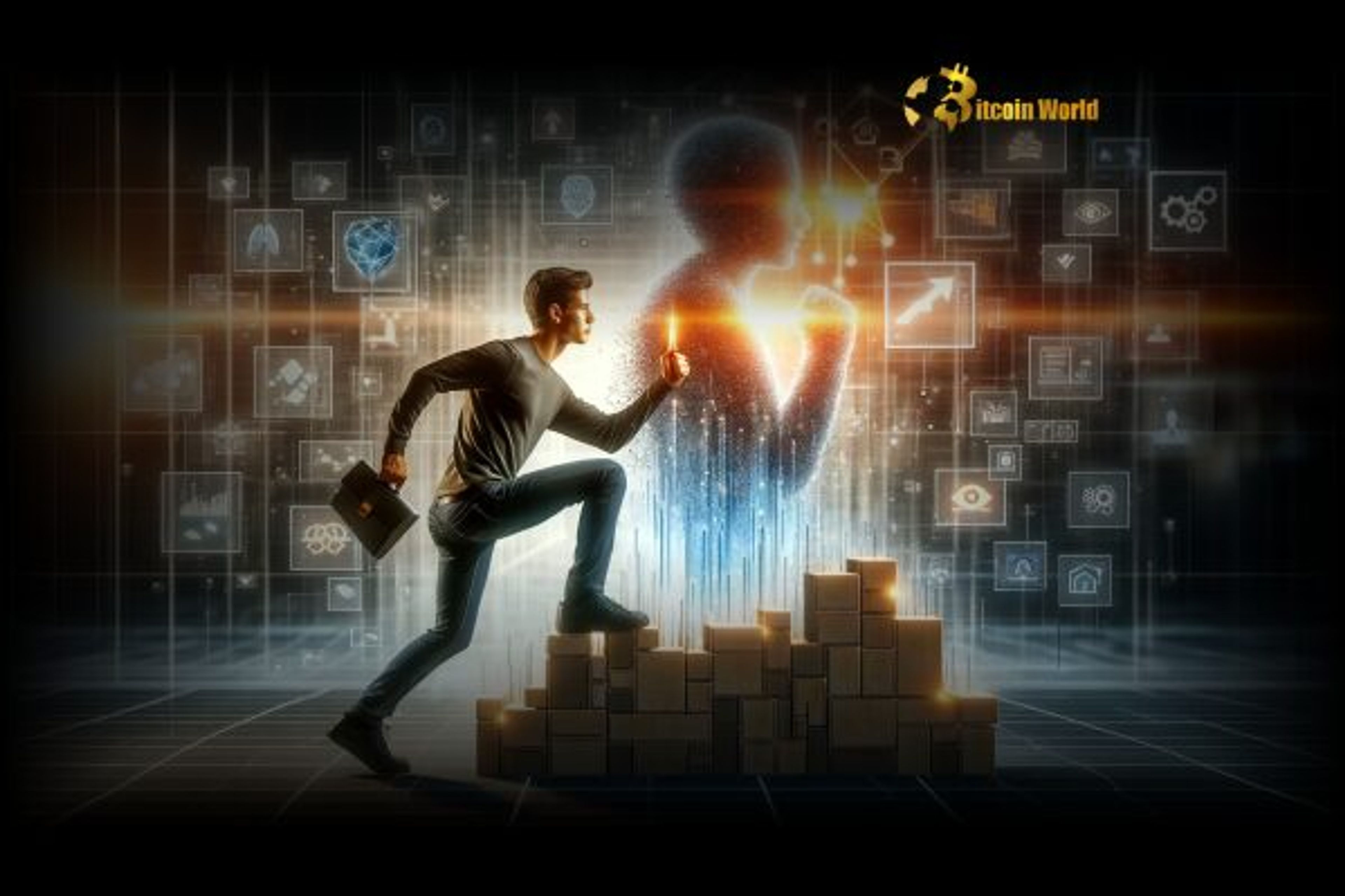 A futuristic cityscape with startup icons and AI neural network overlays, symbolizing innovation and investment potential in growth-stage AI companies. growth-stage AI startups