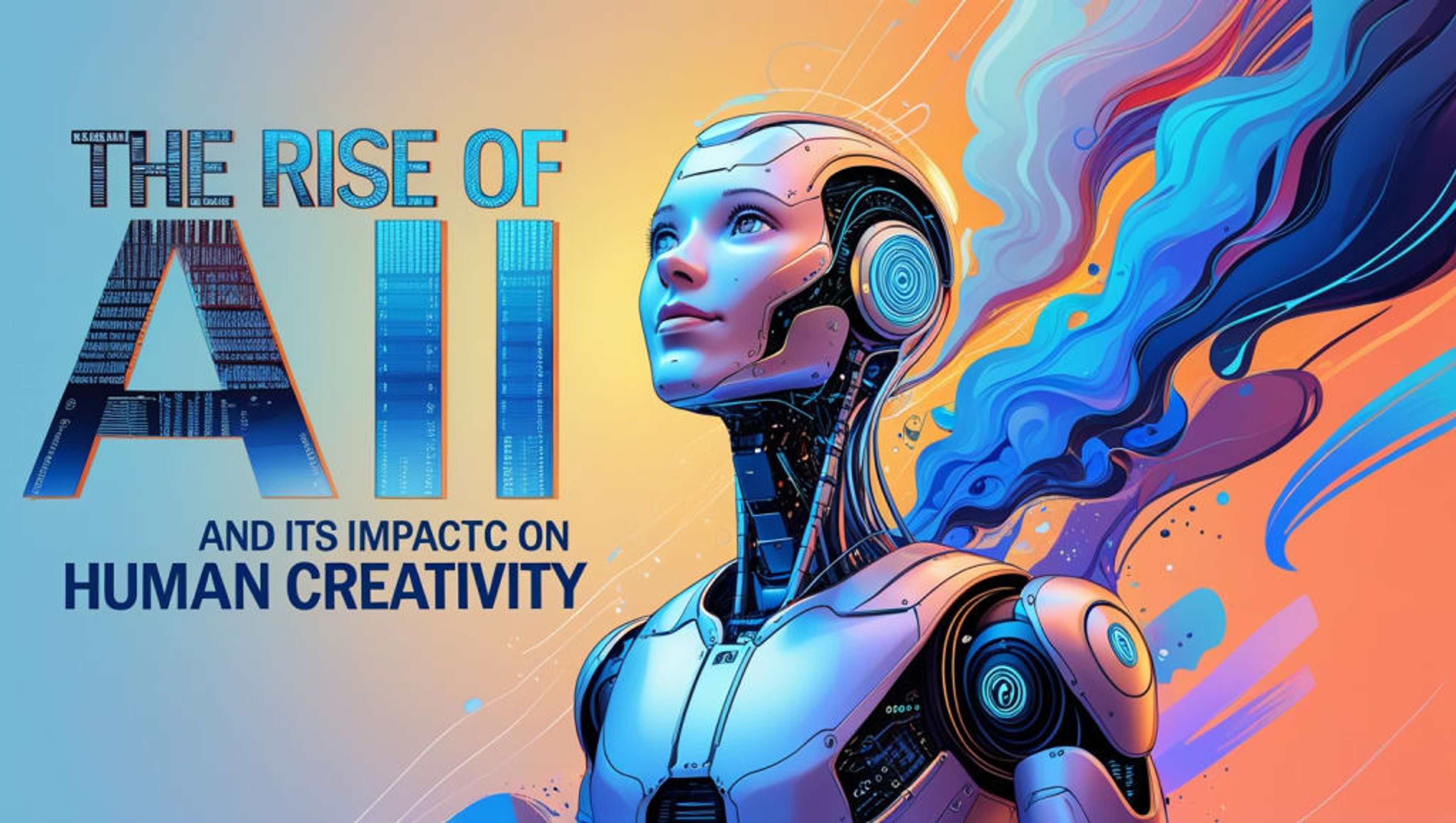 An artist working on a digital canvas alongside an AI-generated image on a screen, symbolizing the collaboration between human creativity and artificial intelligence.