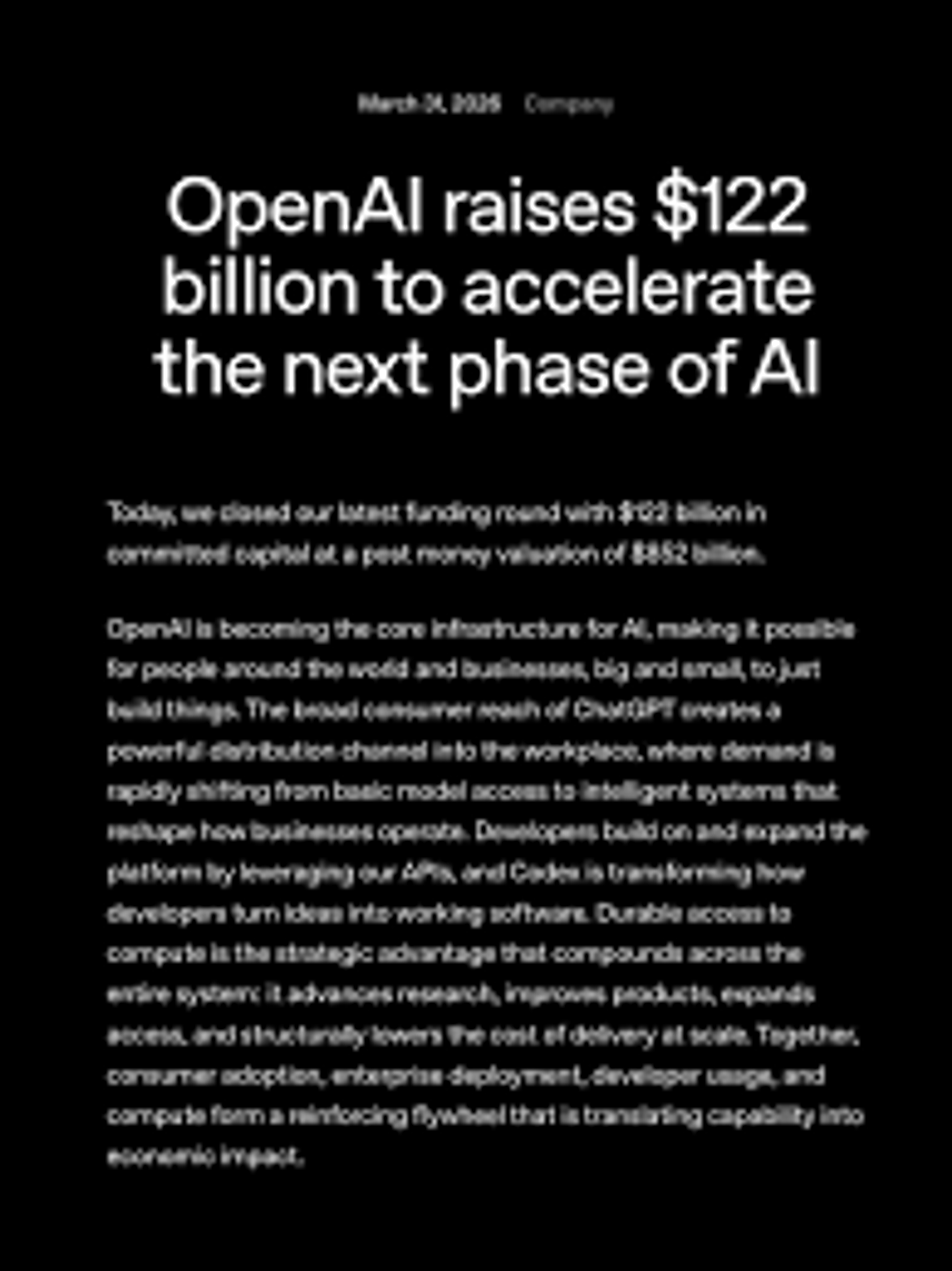 OpenAI $122 billion funding