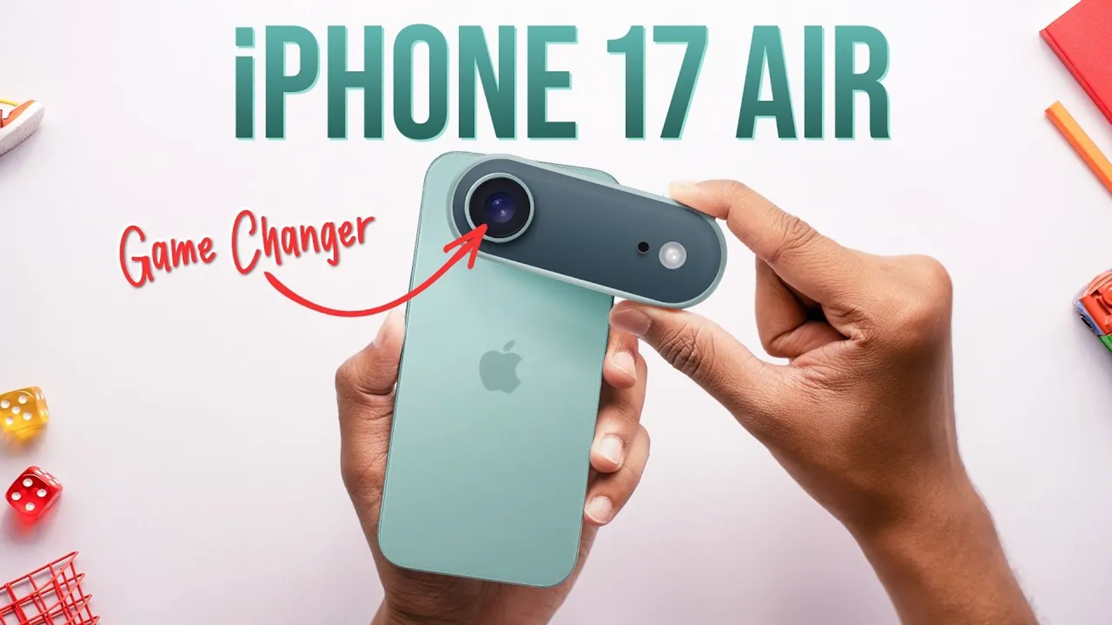 Side profile of the iPhone 17 Air highlighting its ultra-thin 5.5mm design and sleek aluminum frame.