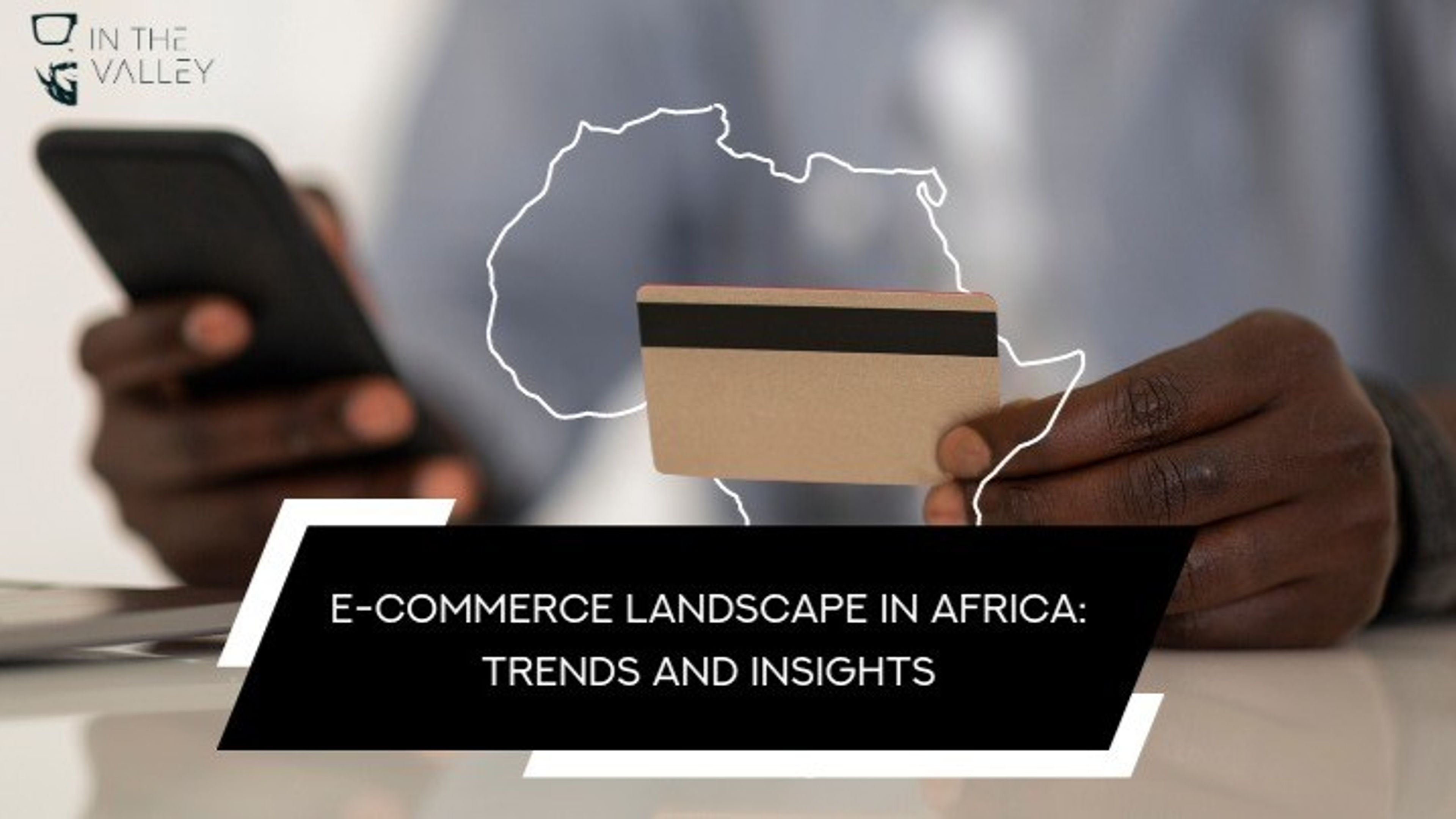 A digital marketplace interface showcasing African B2B suppliers and buyers, overlaid on a map of Africa with e-commerce growth icons.