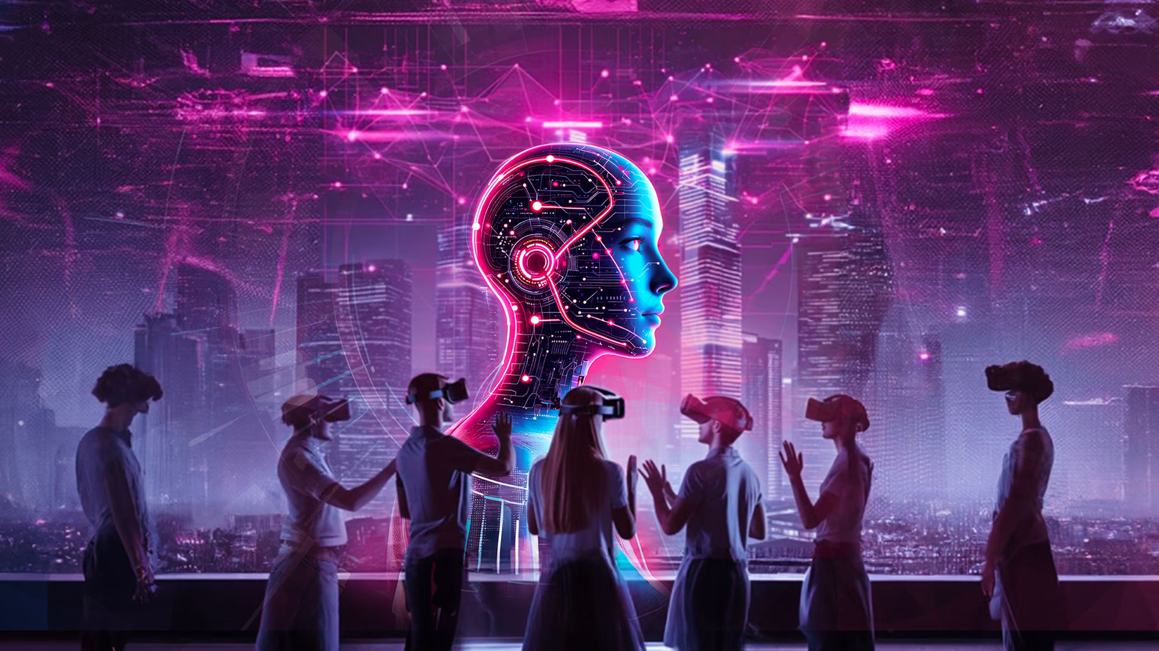 Illustration symbolizing the balance between the benefits and complexities of deploying AI technologies in modern industries