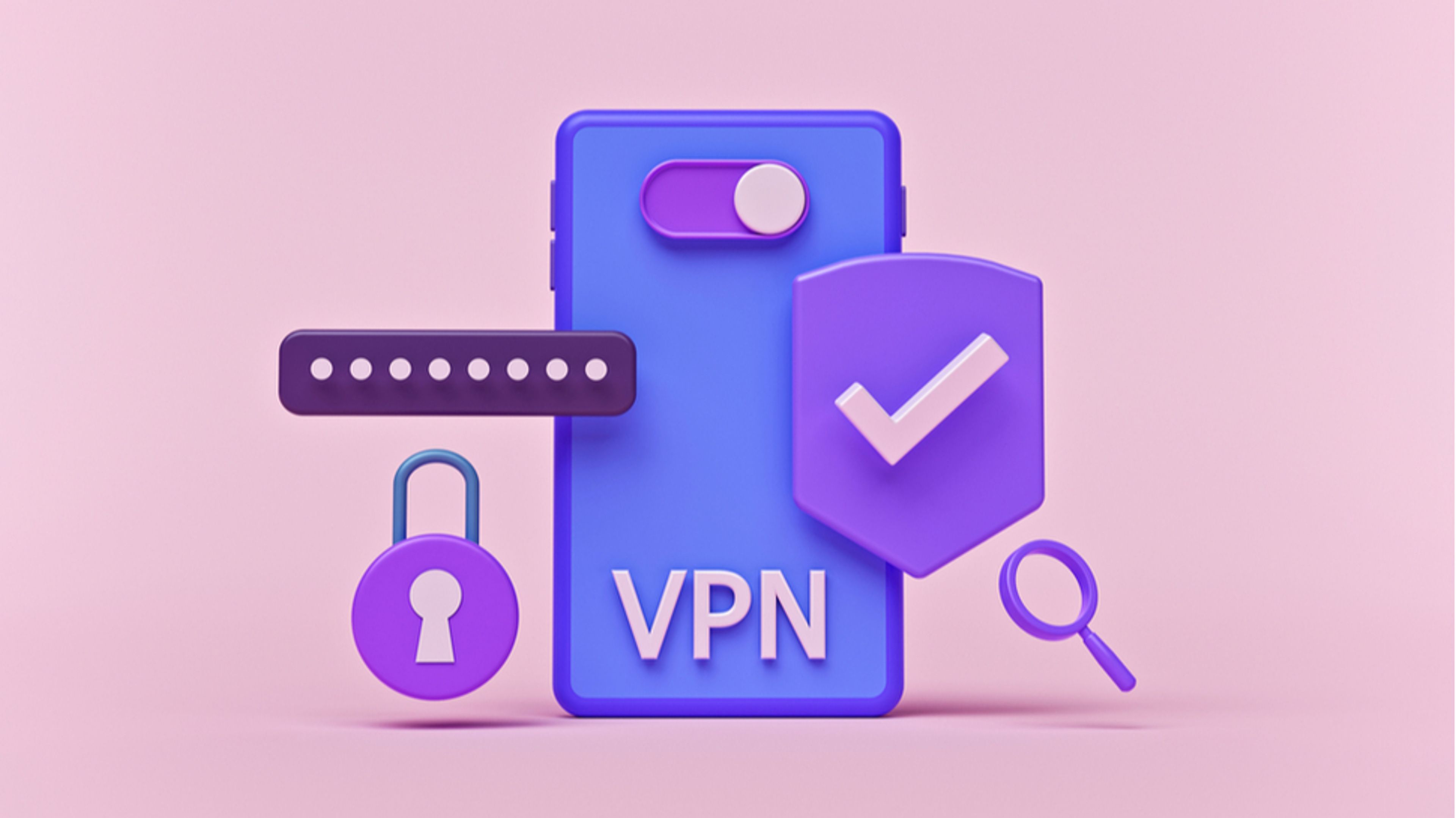 Illustration of a VPN tunnel with a “no logs” shield icon, symbolizing internet privacy and data protection.