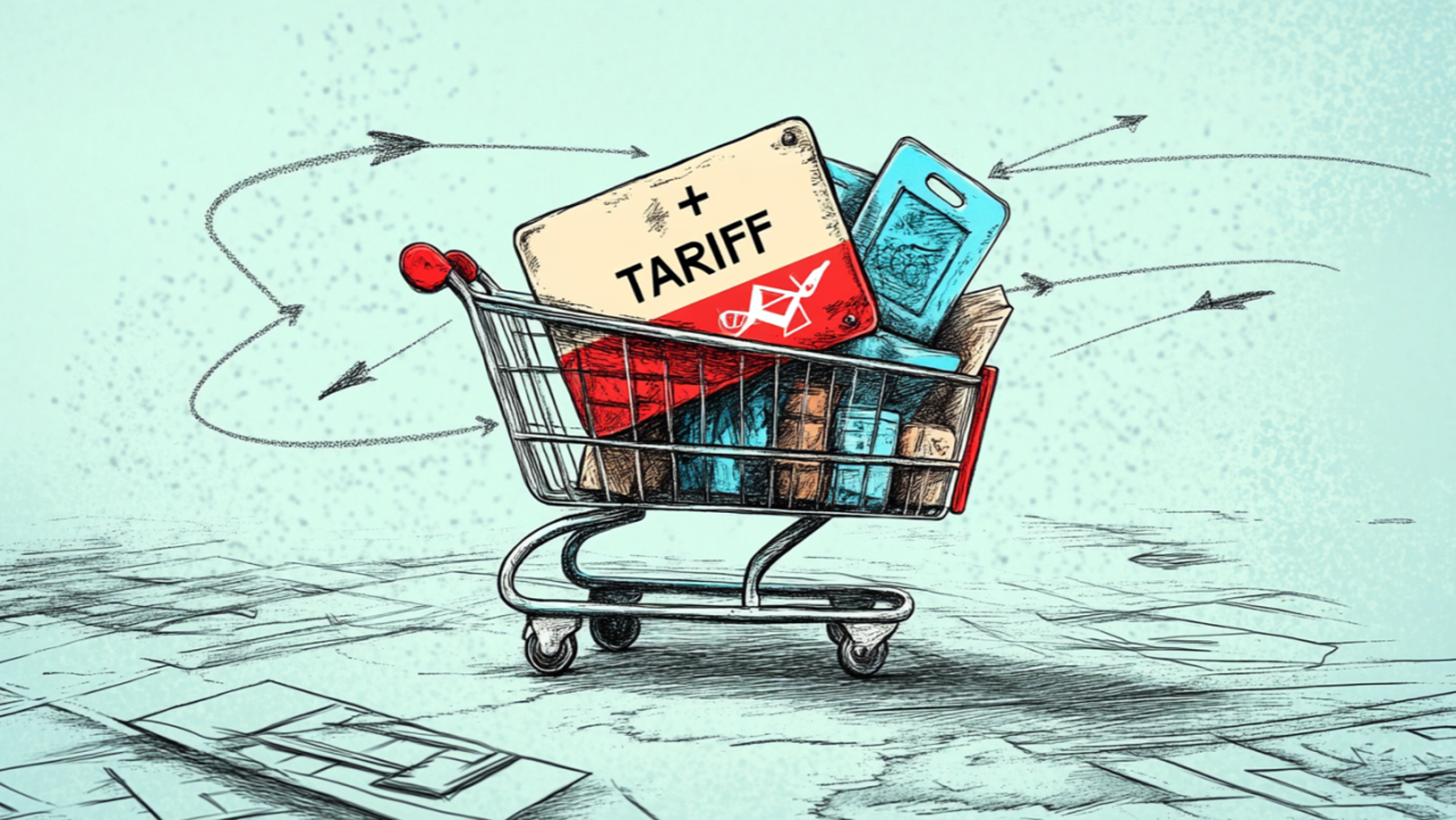 Cargo containers stacked at a busy port with a customs inspection overlay, symbolizing the complexity and impact of tariff evasion in global trade.