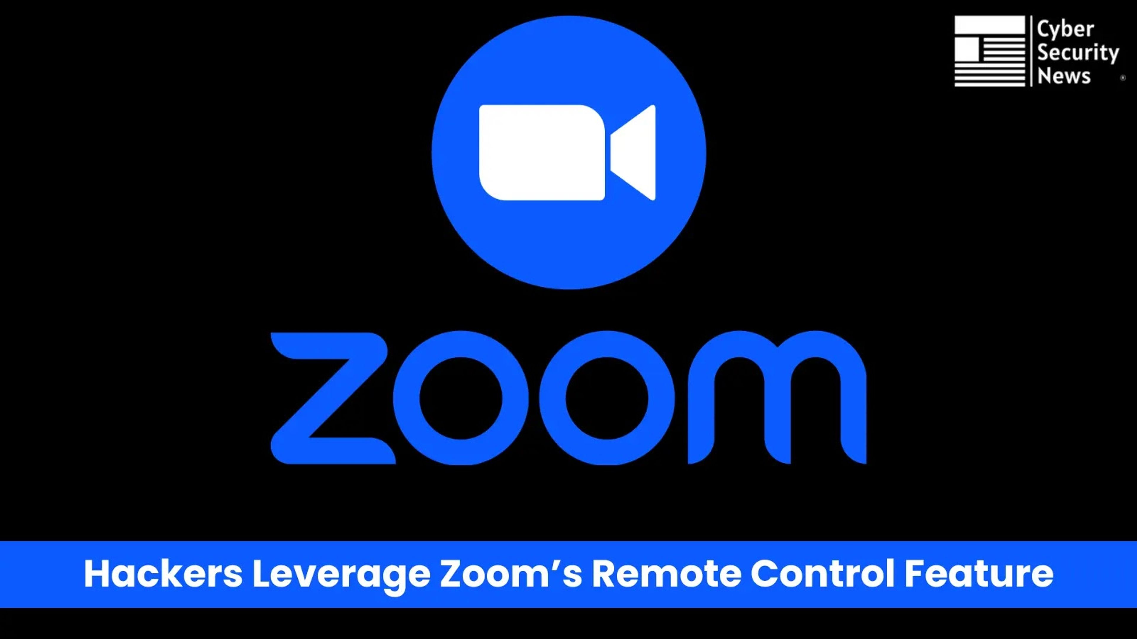 A user on a Zoom call with a warning alert symbol on screen, symbolizing a remote access cyberattack.