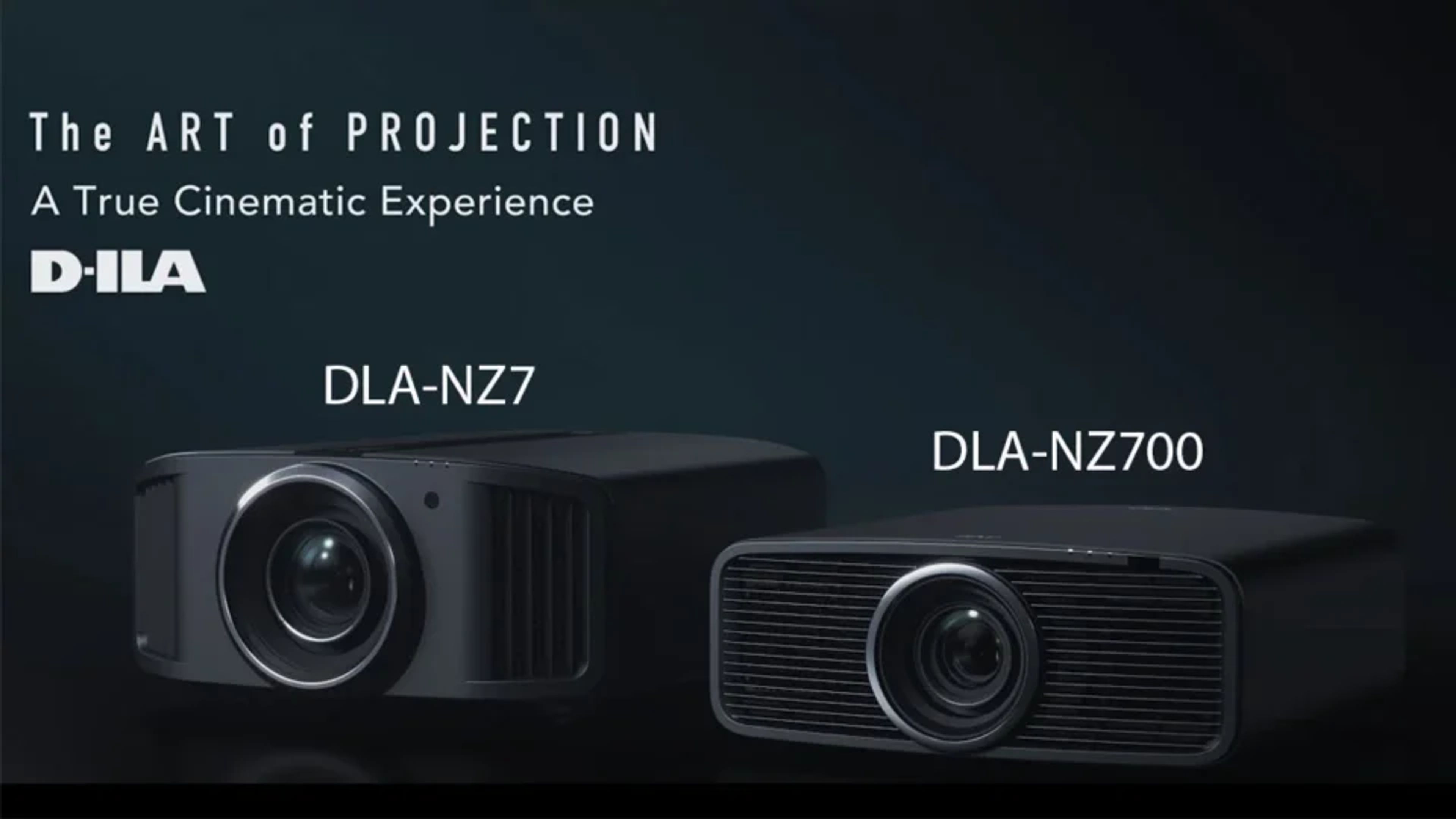 JVC DLA-NZ700 projector showcasing its sleek design and lens assembly.