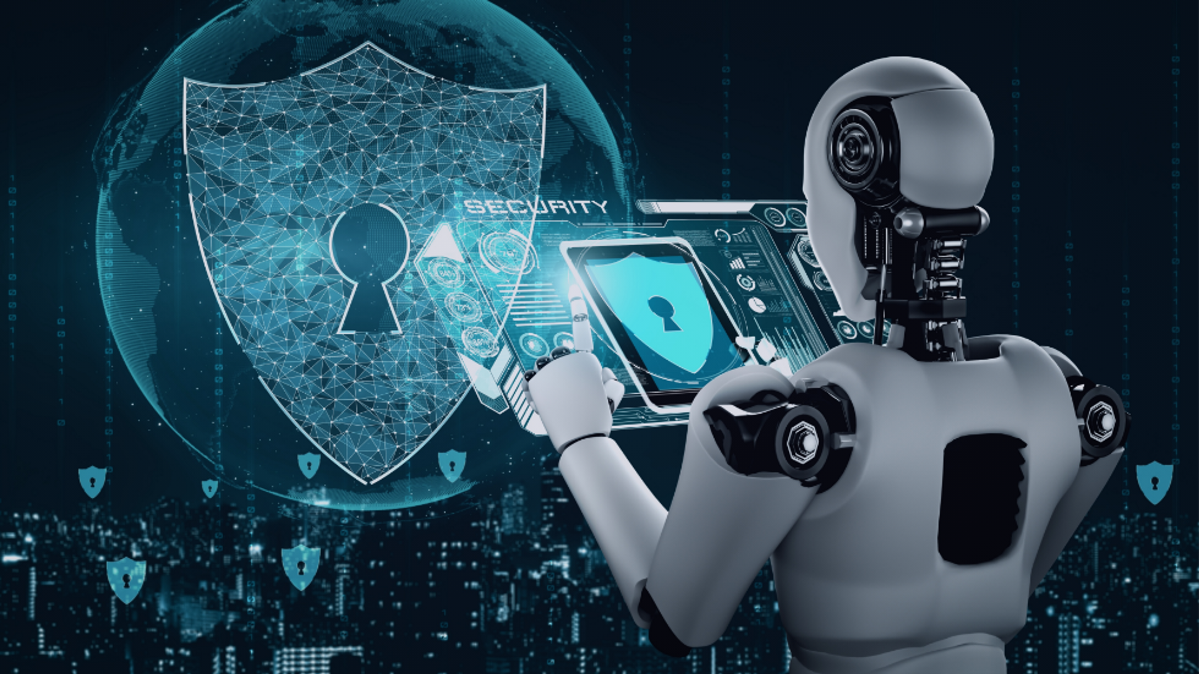 AI-driven cybersecurity system detecting and neutralizing cyber threats in real-time.
