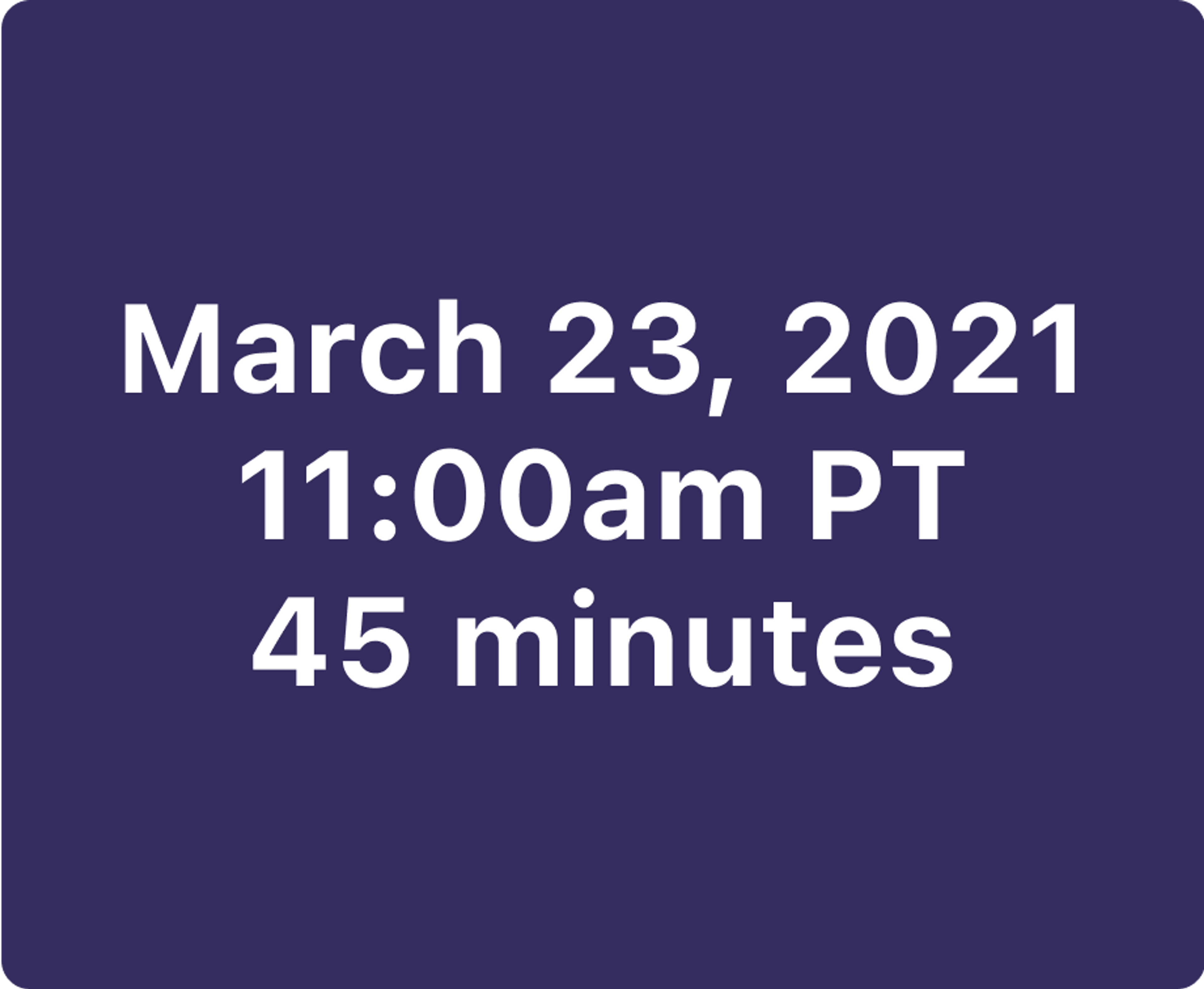 Webinar date and time
