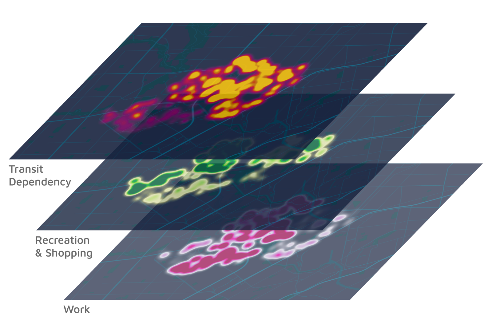 Stacking data layers to predict where and when trips will occur in a city