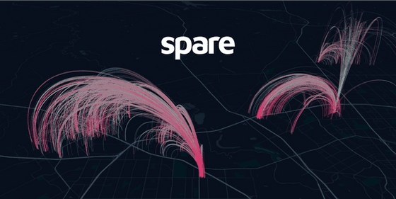 Trips origin and destination with Spare logo