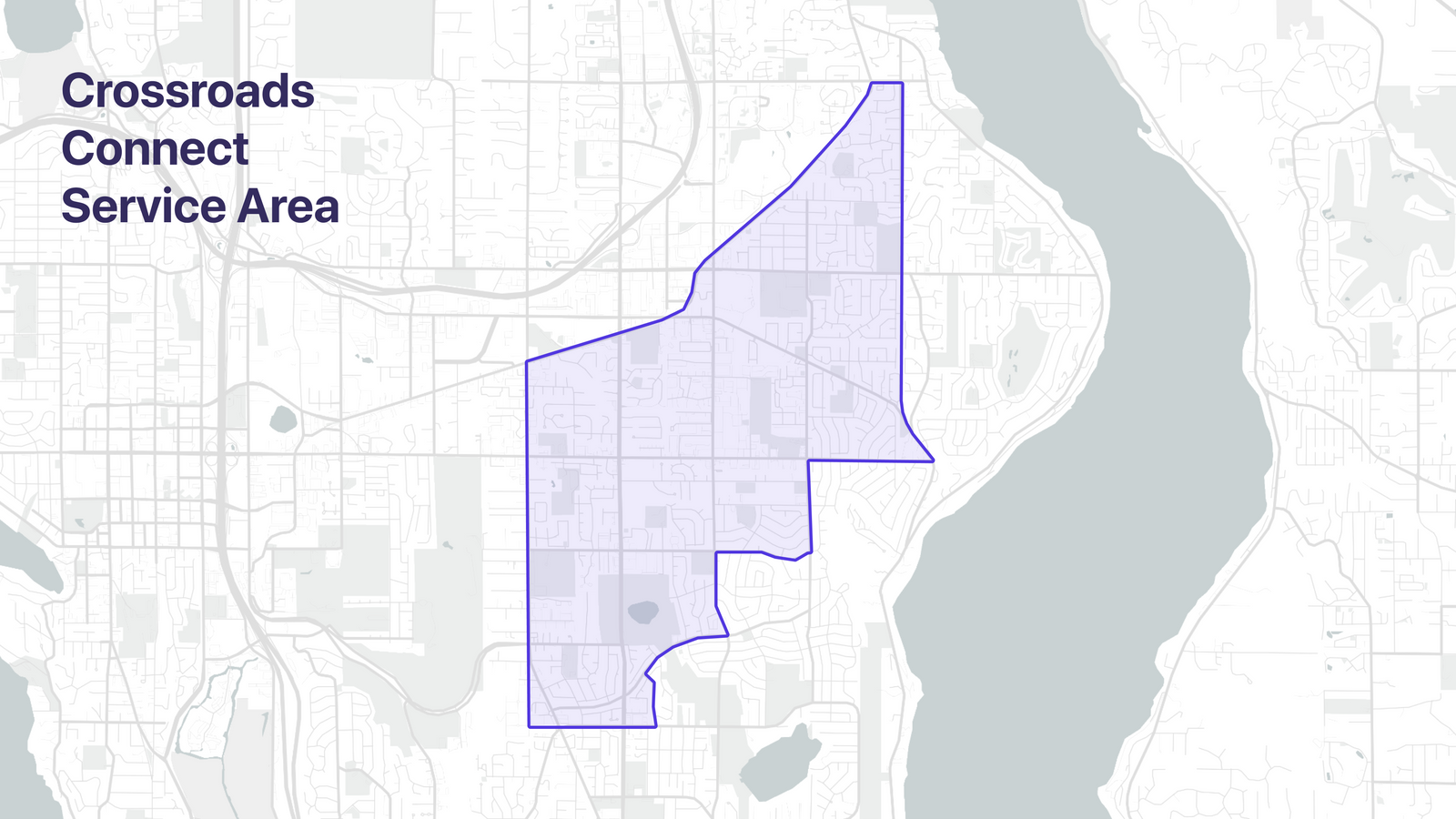 Service area of Crossroads Connect in the city of Bellevue