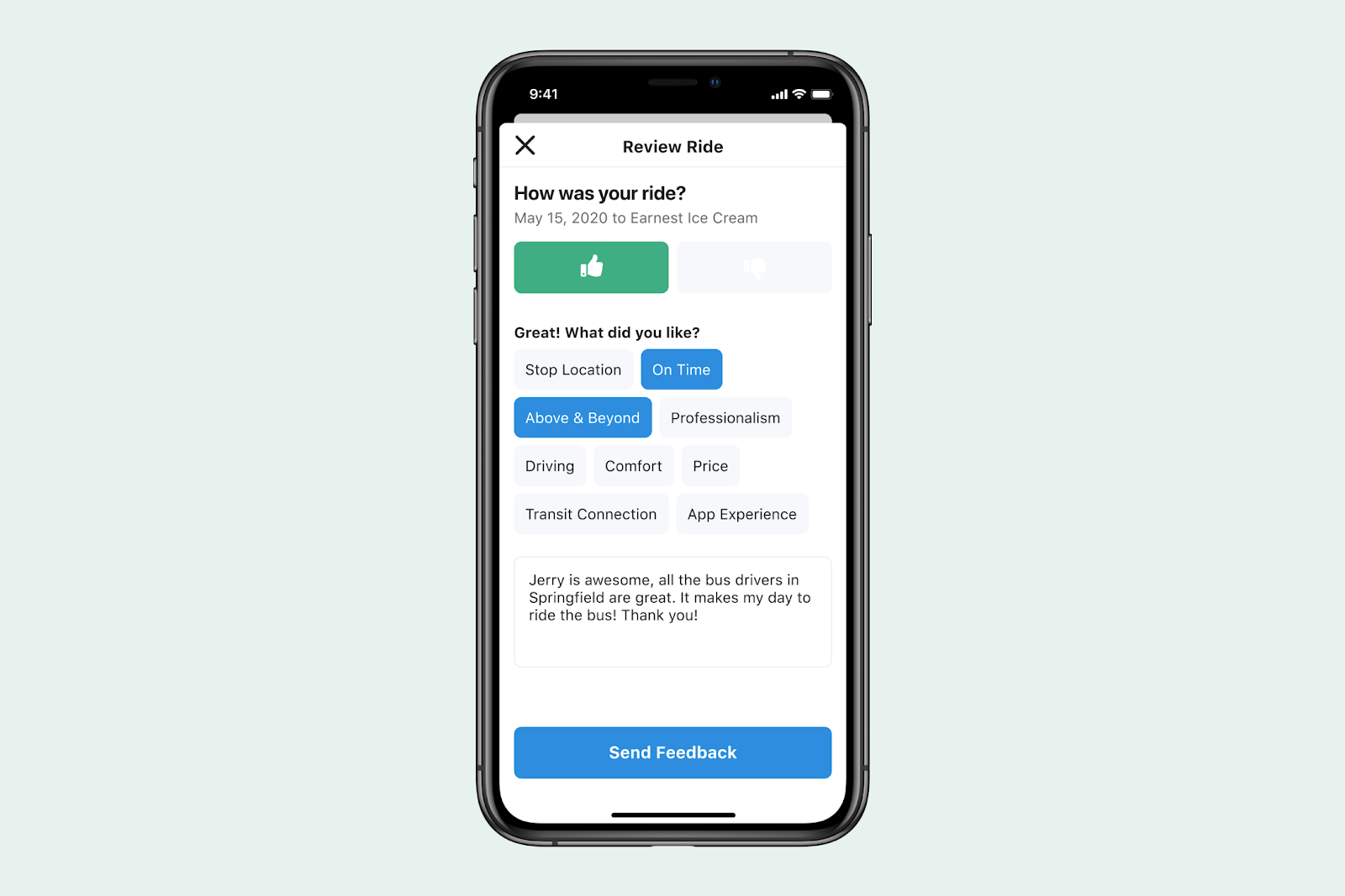 Rider feedback
