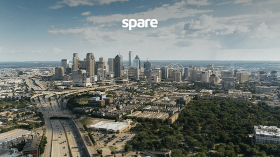 Dallas landscape with Spare logo
