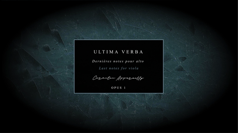 Ultima Verba by Corentin Apparailly: a farewell for solo viola