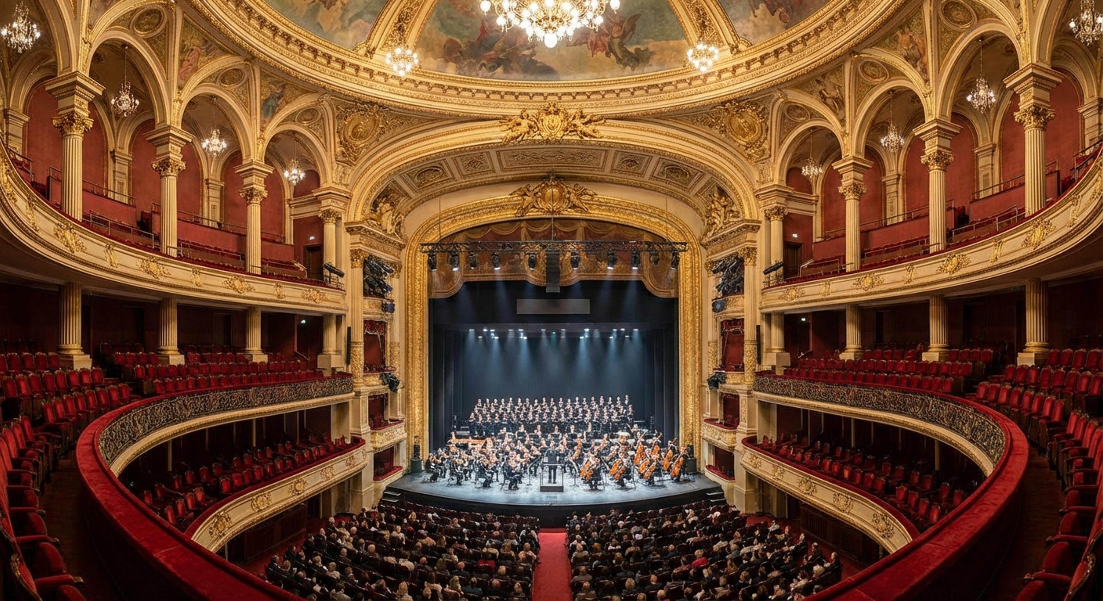 Grand auditorium with professional stage