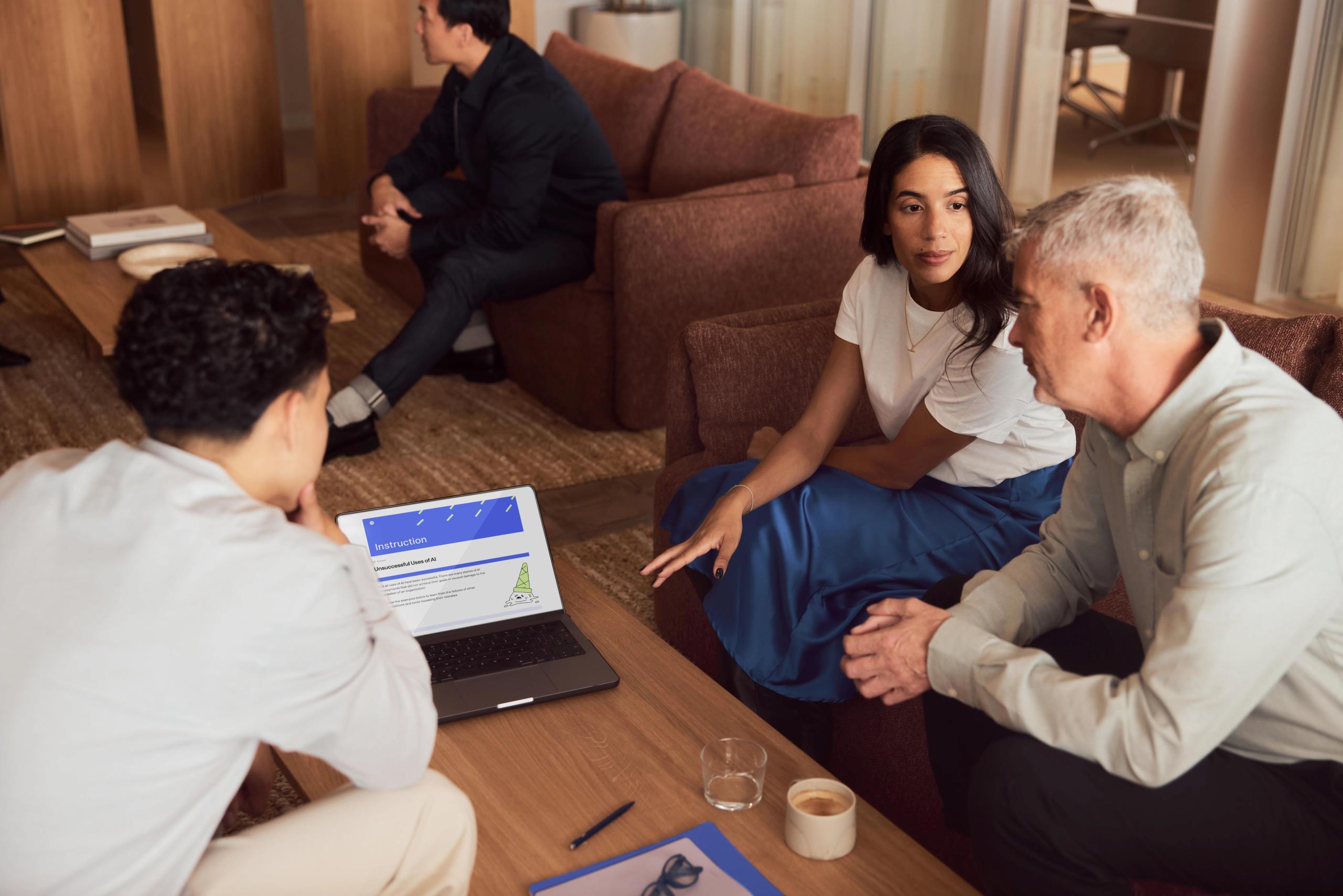 Apprentices working in an office