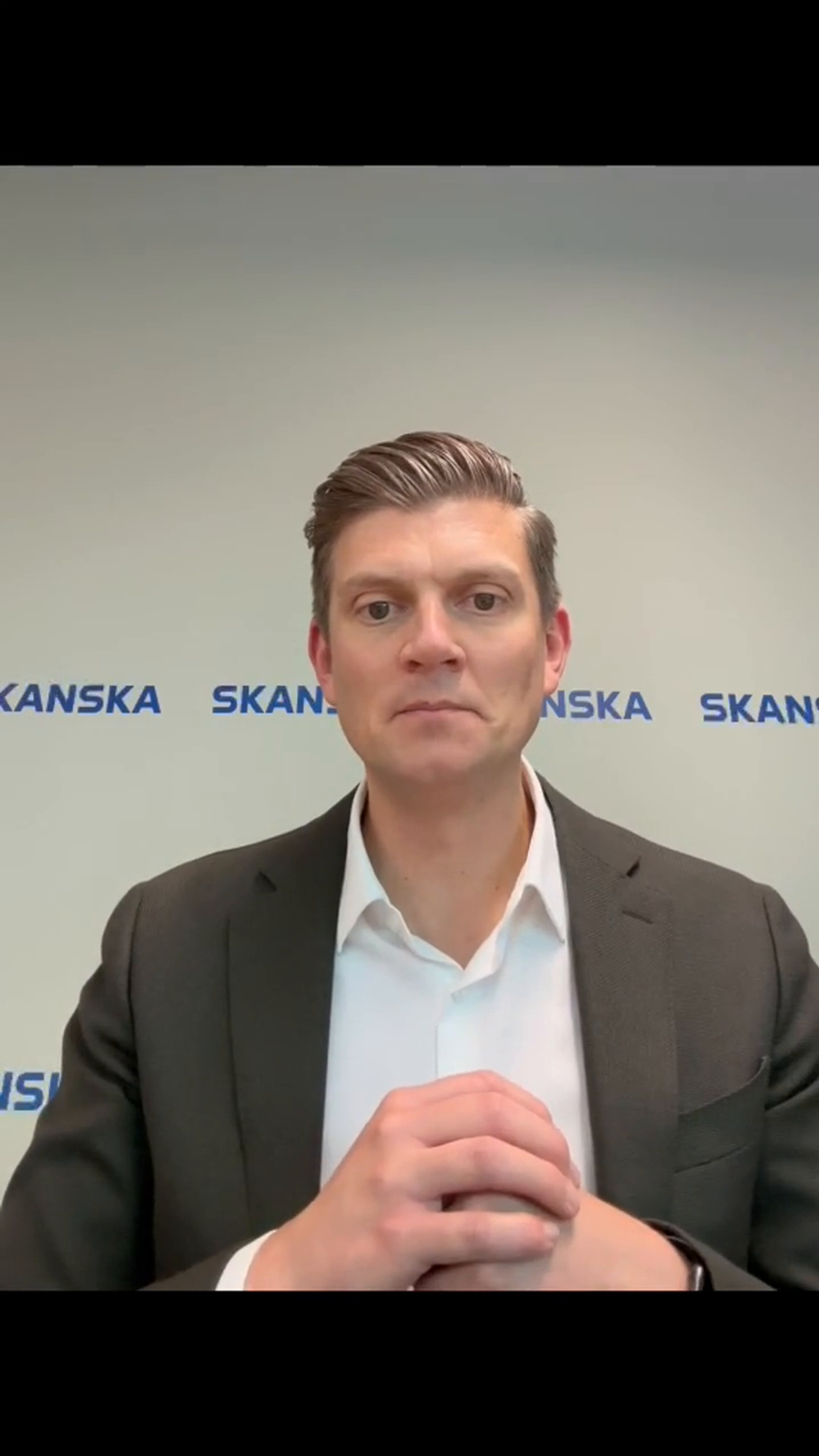 Video thumbnail showing stakeholder from Skanska