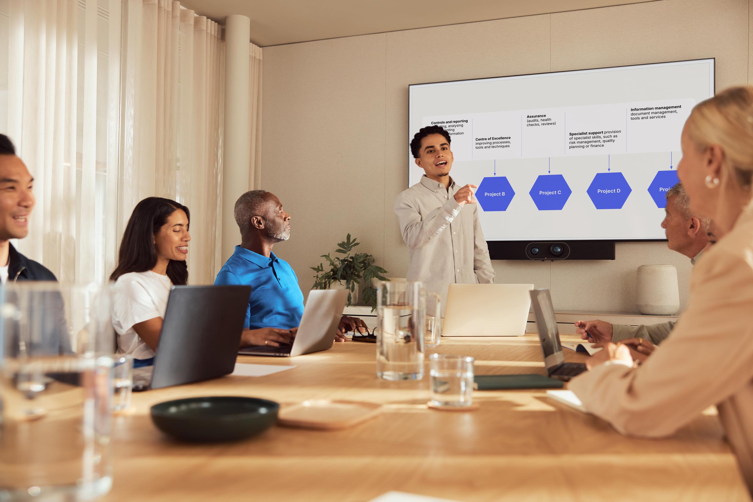 Two employees having a meeting