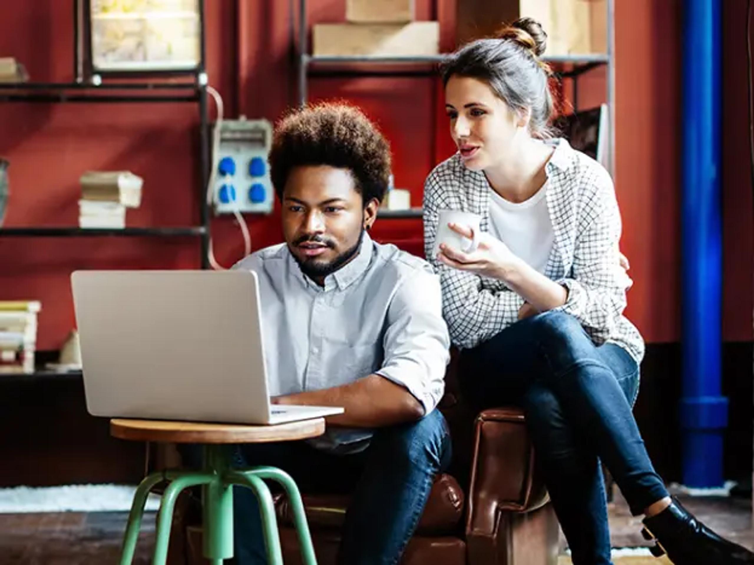 two colleagues working