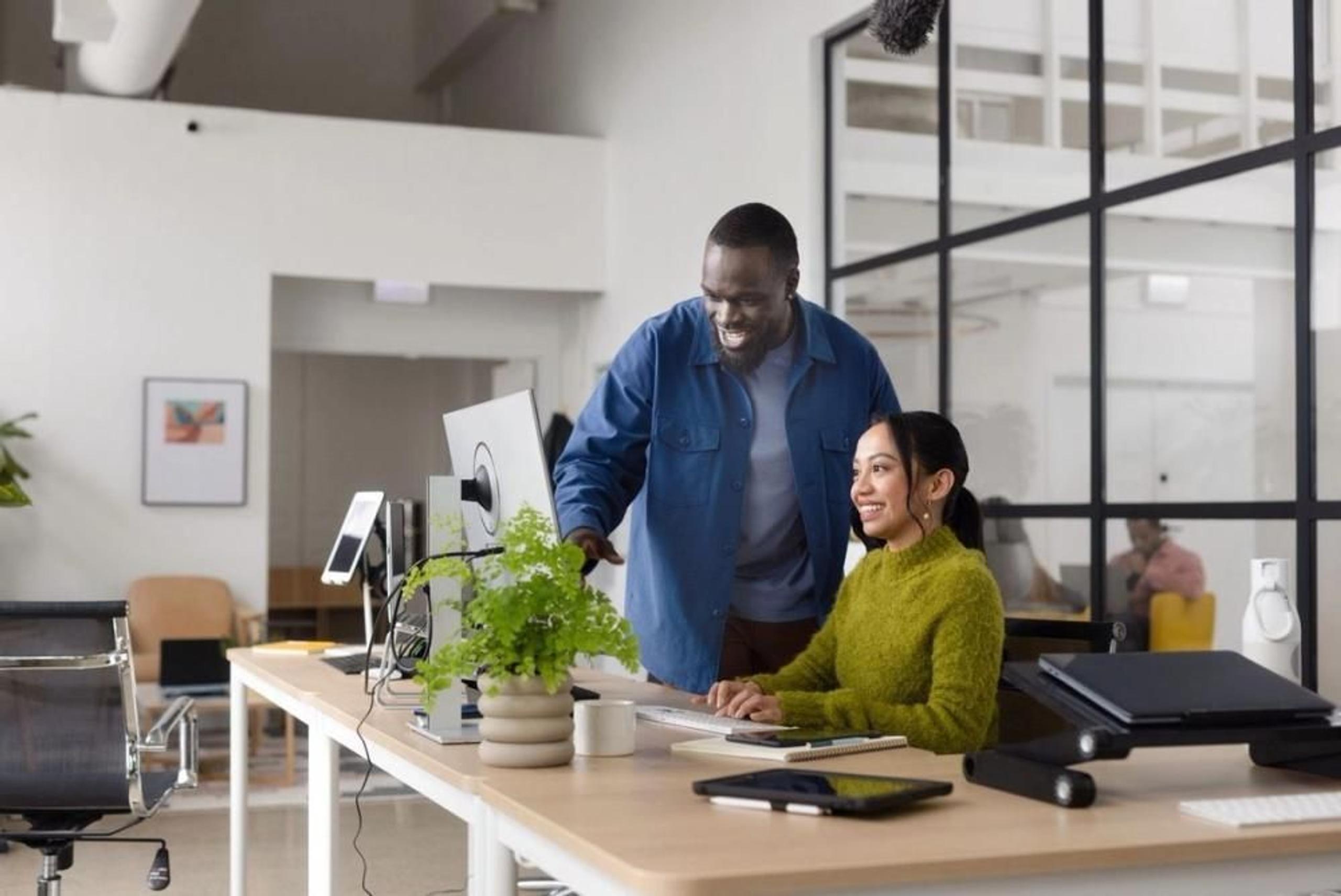 Two colleagues working together