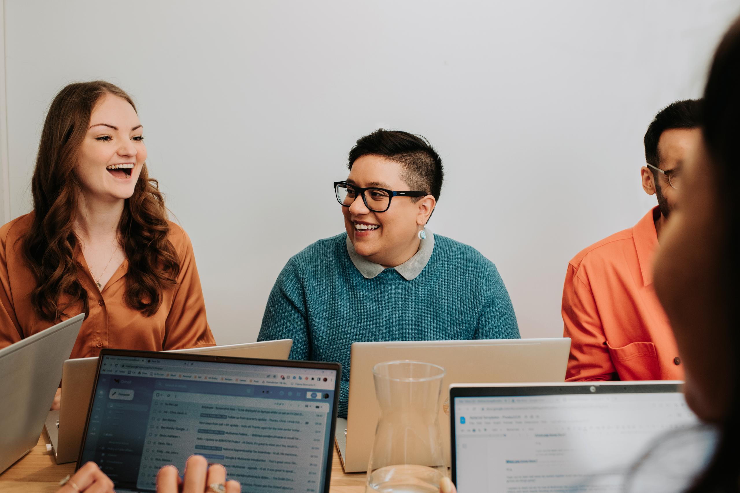 Employees in office setting 