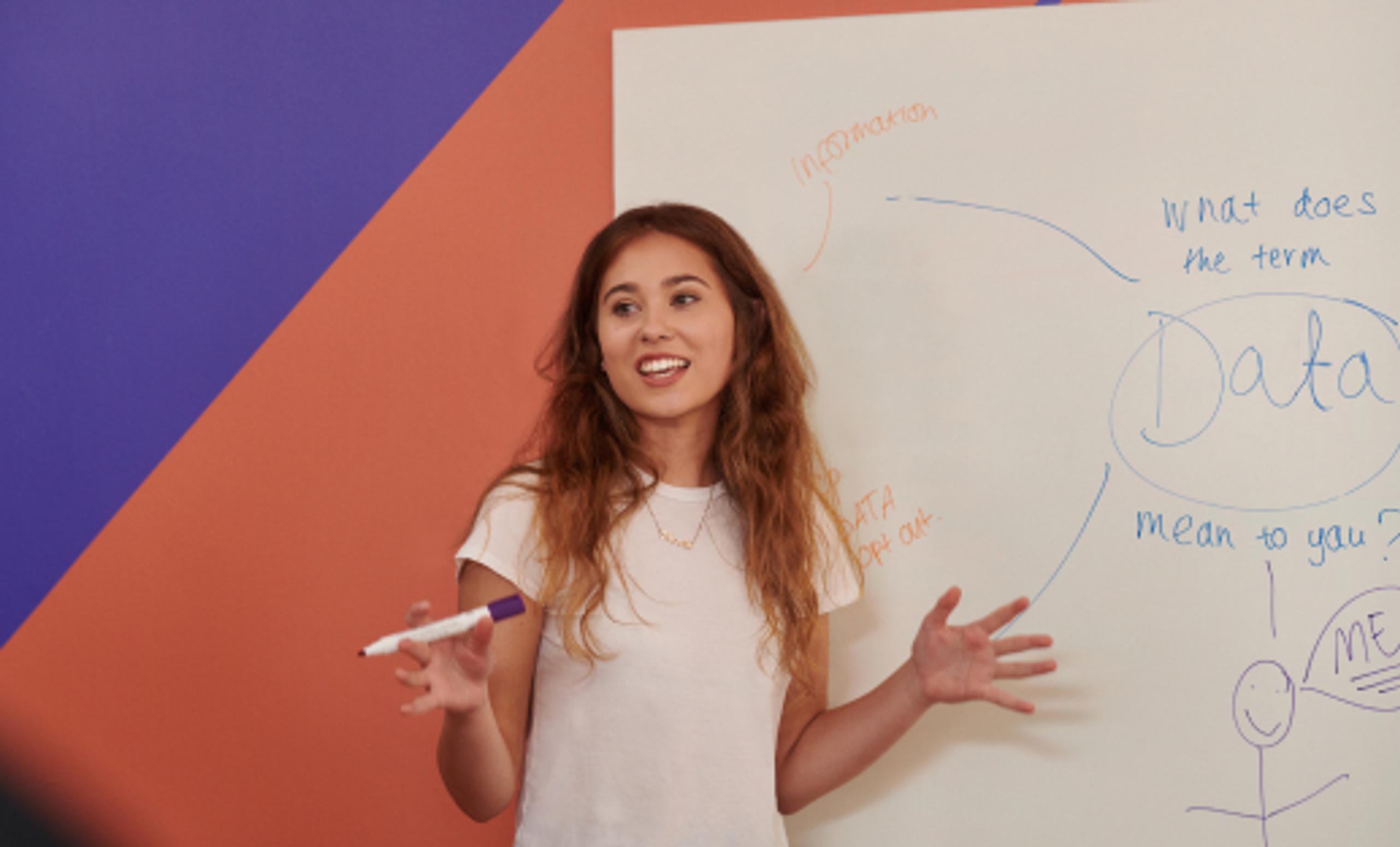 Woman giving a presentation