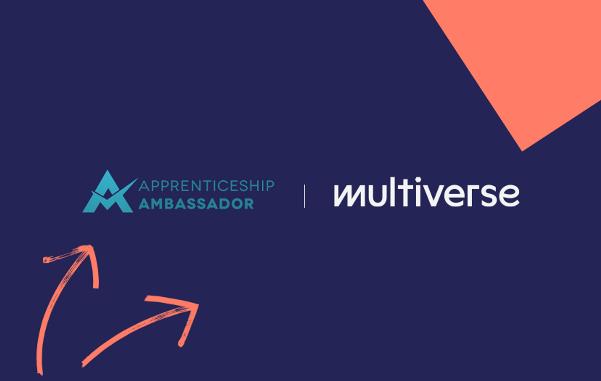 Apprenticeship Ambassador logo and Multiverse logo side by side