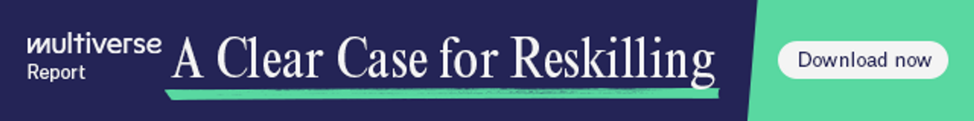 An advertisement banner to drive readers to a whitepaper on reskilling