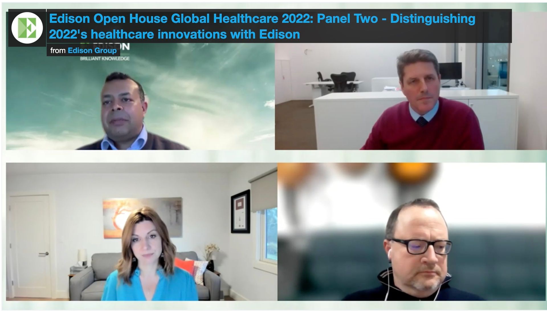 Tom Burt, Partner at Sofinnova Partners, speaks at Edison Group’s Open House Global Healthcare Event