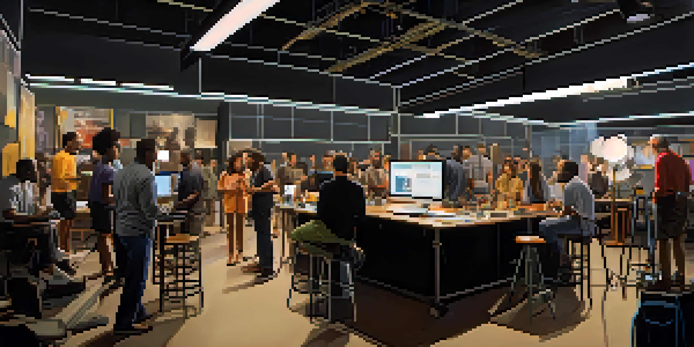 A vibrant film studio in Atlanta with a diverse group of filmmakers and actors collaborating on a project.