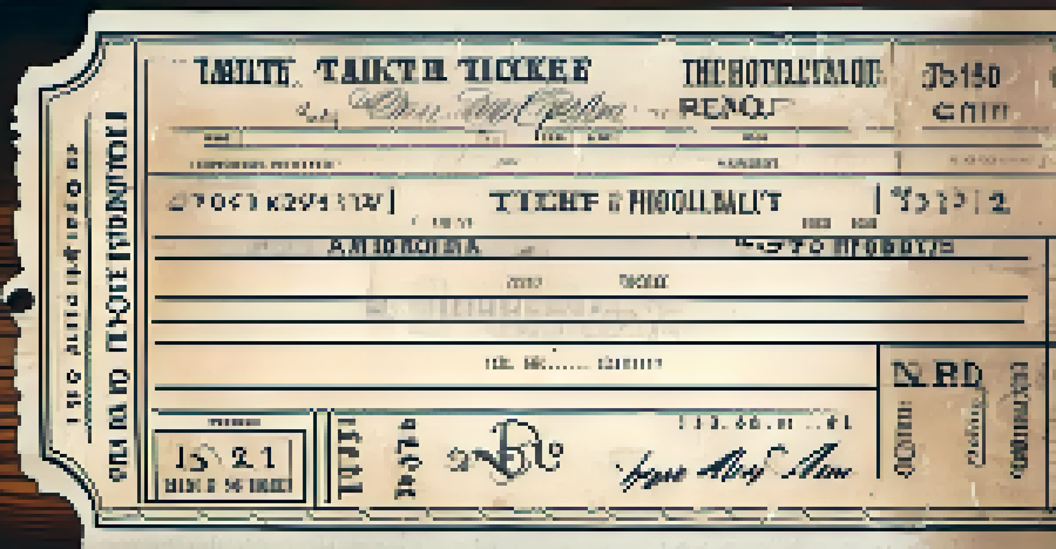 A vintage 19th century train ticket displayed with historical artifacts.