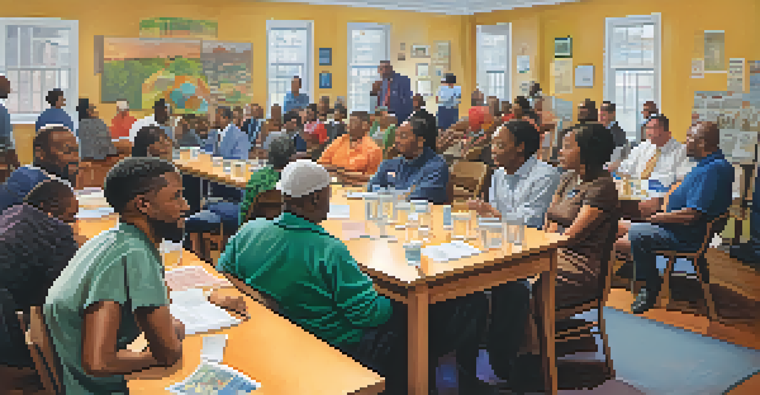 Residents in a community meeting discussing economic development initiatives in Atlanta.