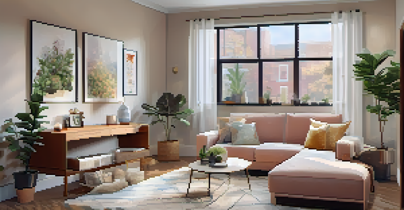 A warm and inviting interior of an affordable apartment in Atlanta, with comfortable furnishings and personal decorations.