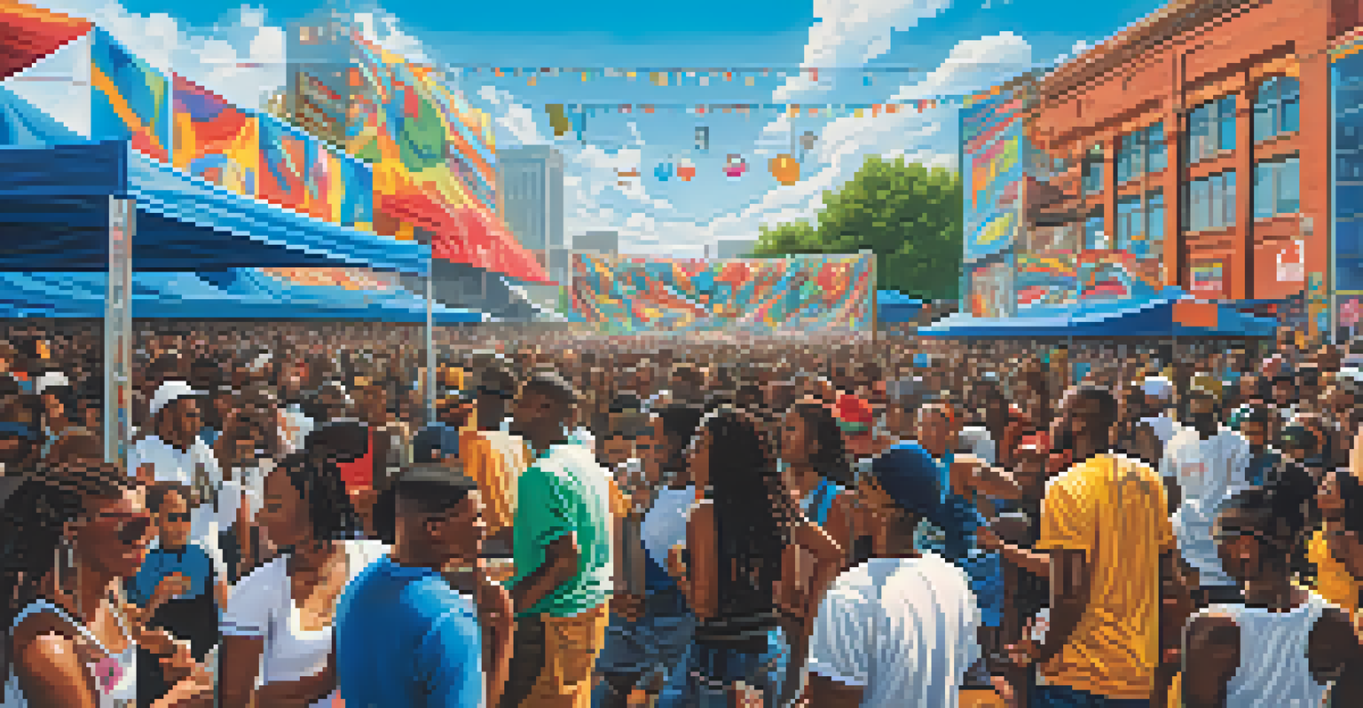 A hip-hop festival in Atlanta with artists performing on stage and a lively crowd enjoying the event.
