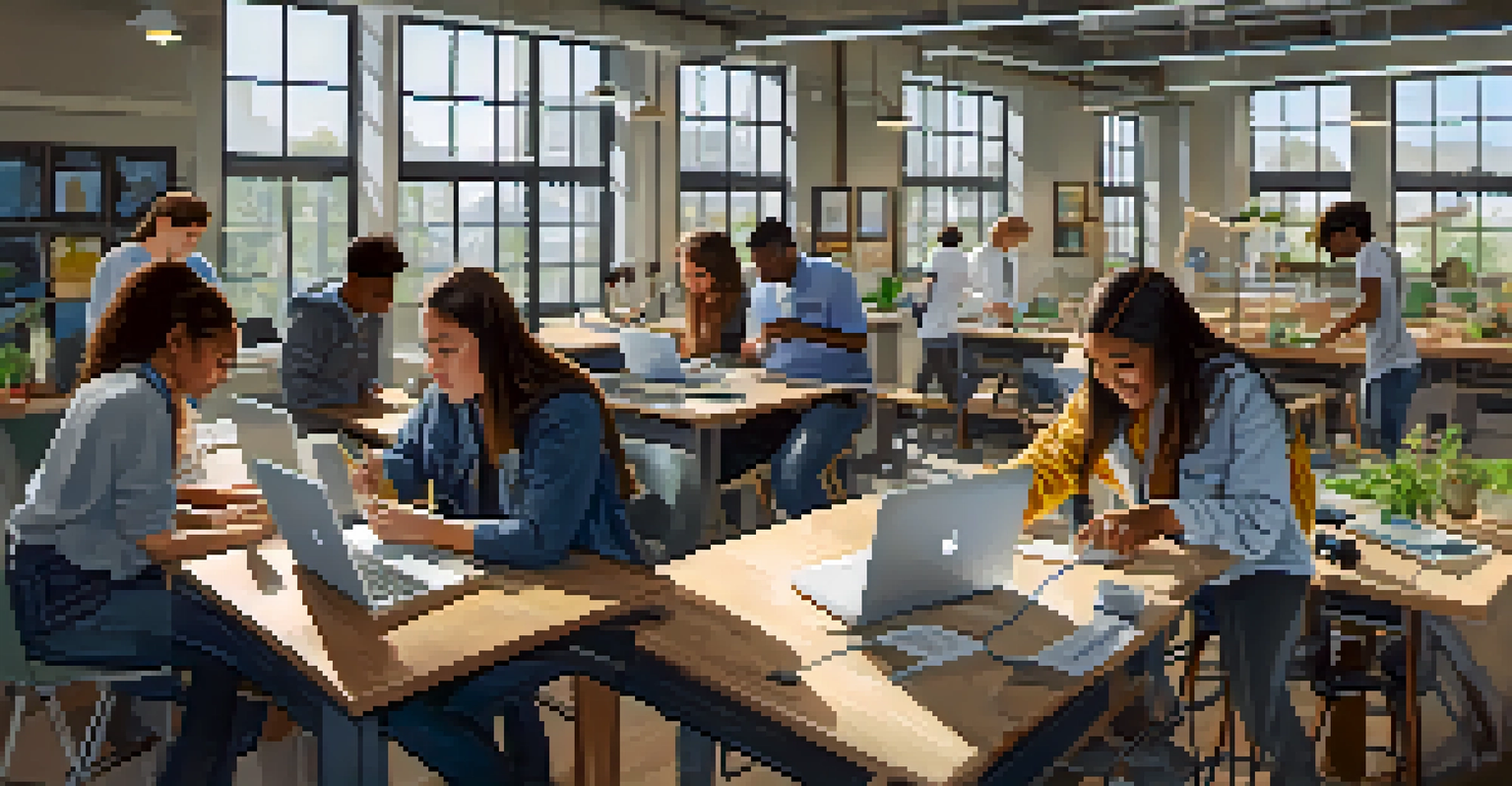 Students at Georgia Tech working on a sustainability project, highlighting collaboration and innovation.