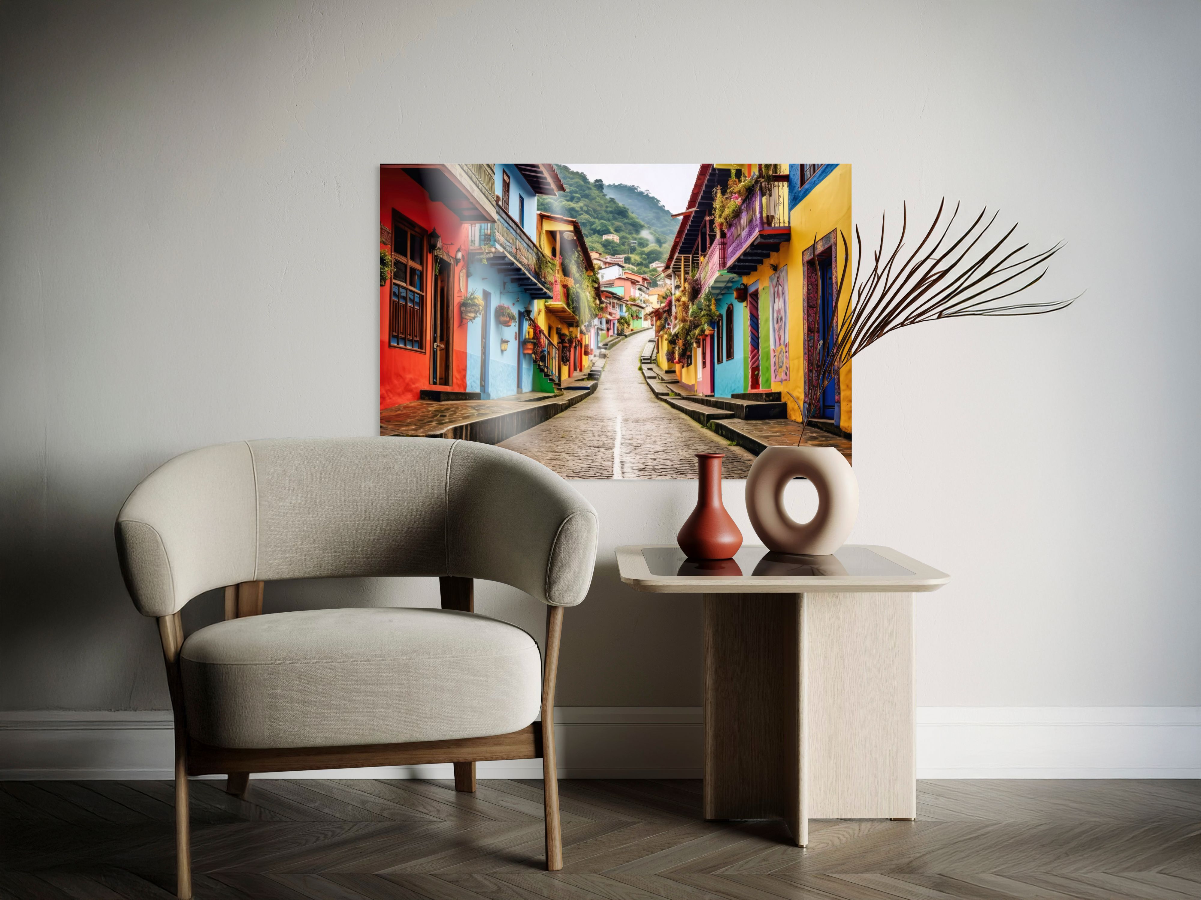 Direktdruck hinter Acrylglas im Wohnzimmer