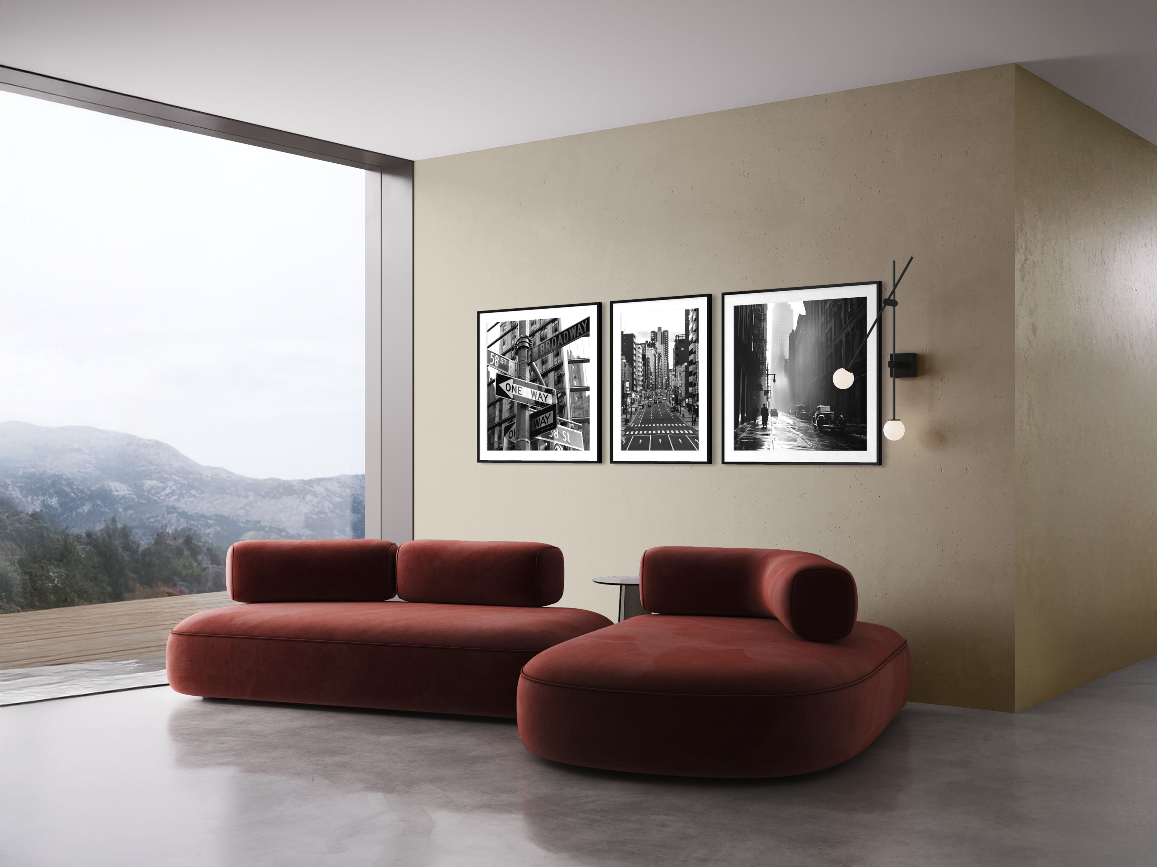 Foto im Rahmen mit Passepartout im Wohnzimmer