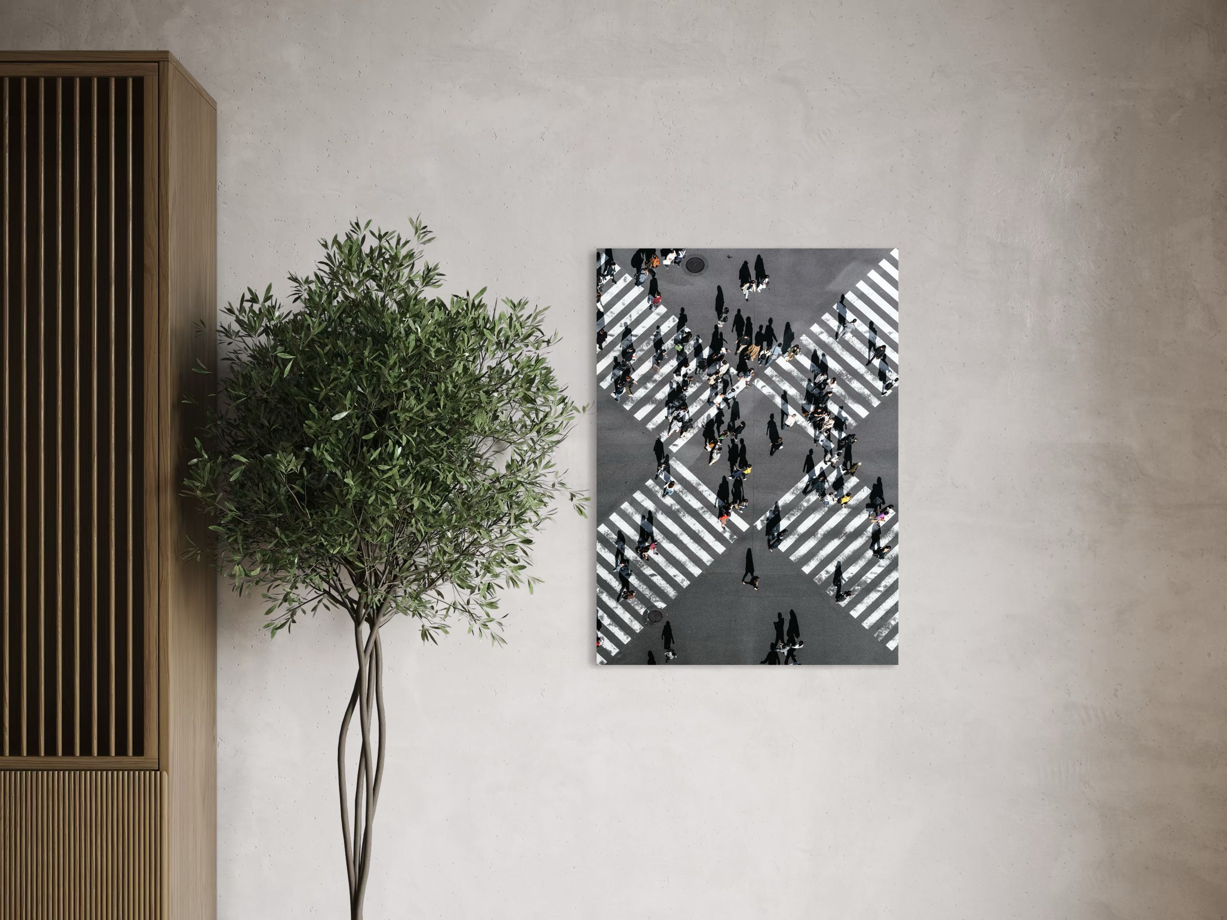 Foto auf gebürstetem Aluminium an der Wand