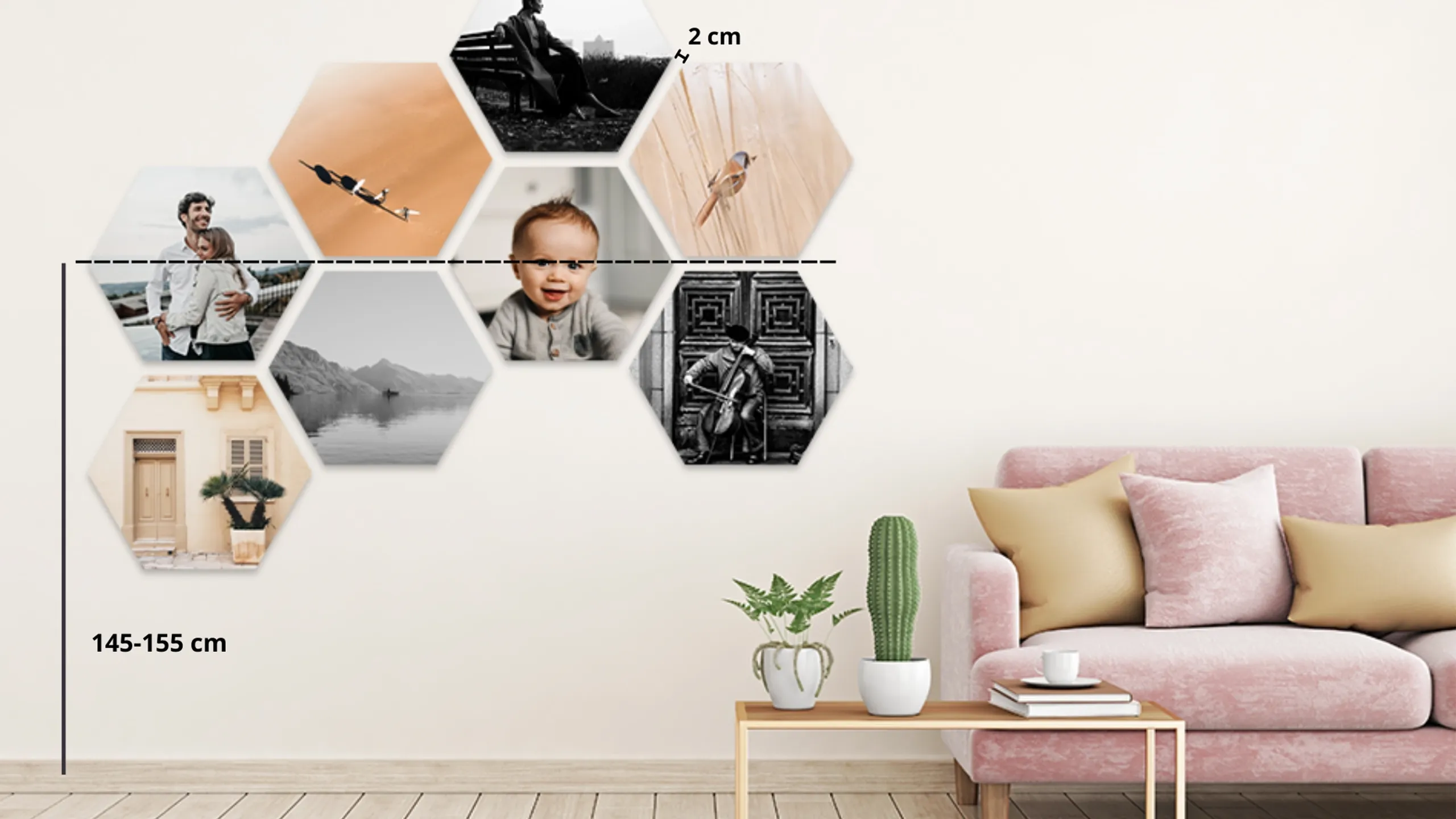 Hexagon-Fotowand