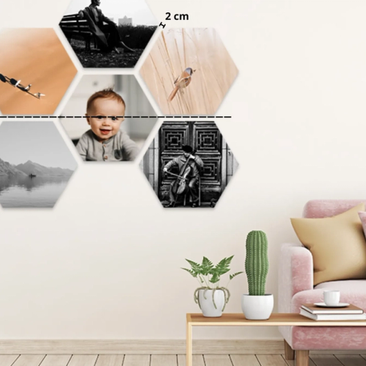 Hexagon-Fotowand