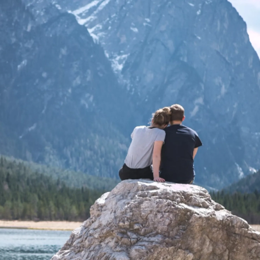 photo de vacances sur un rocher