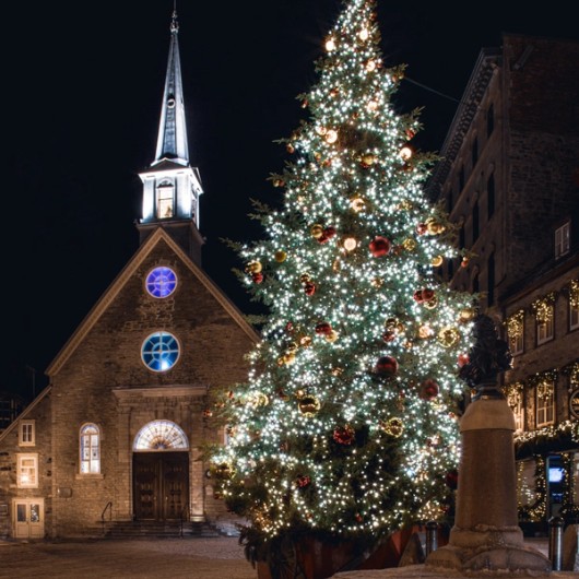 Weihnachtsbaum bei einer Kirche