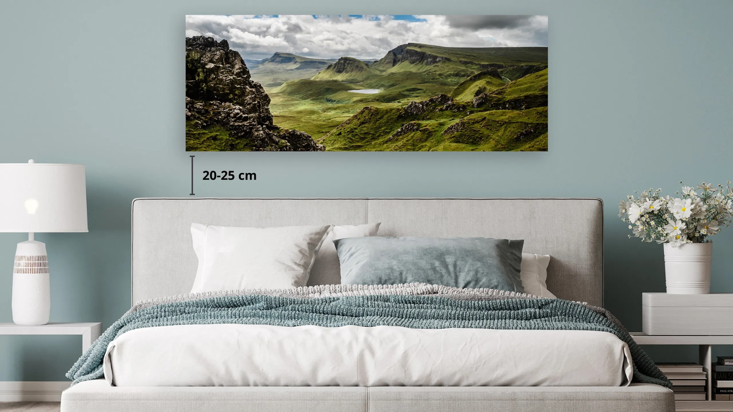 Maße der Wanddekoration über dem Bett