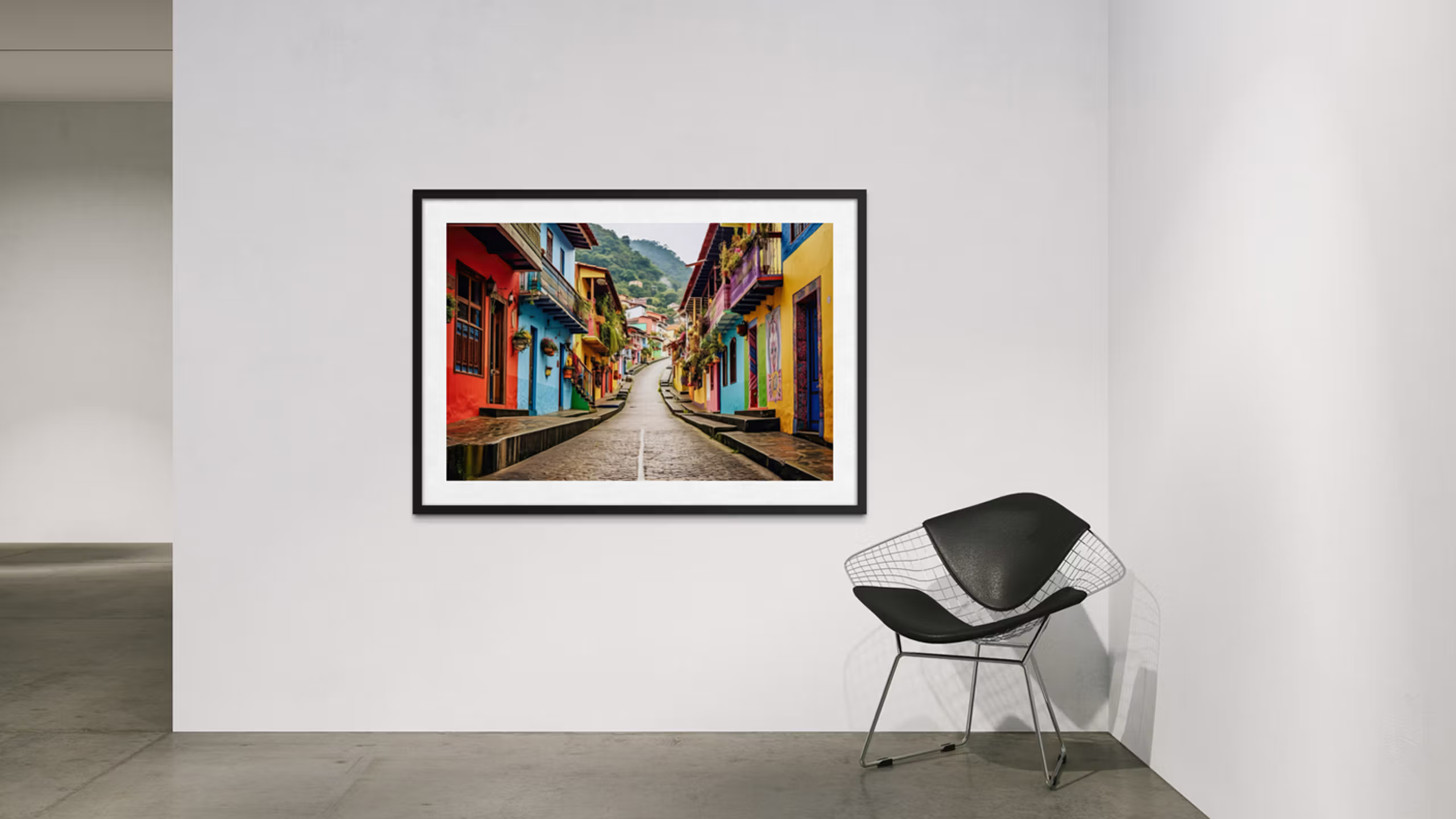 Print im Rahmen in Museumsumgebung