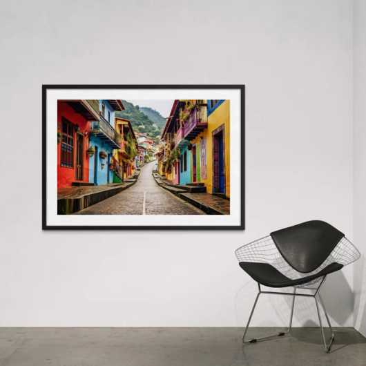 Print im Rahmen in Museumsumgebung