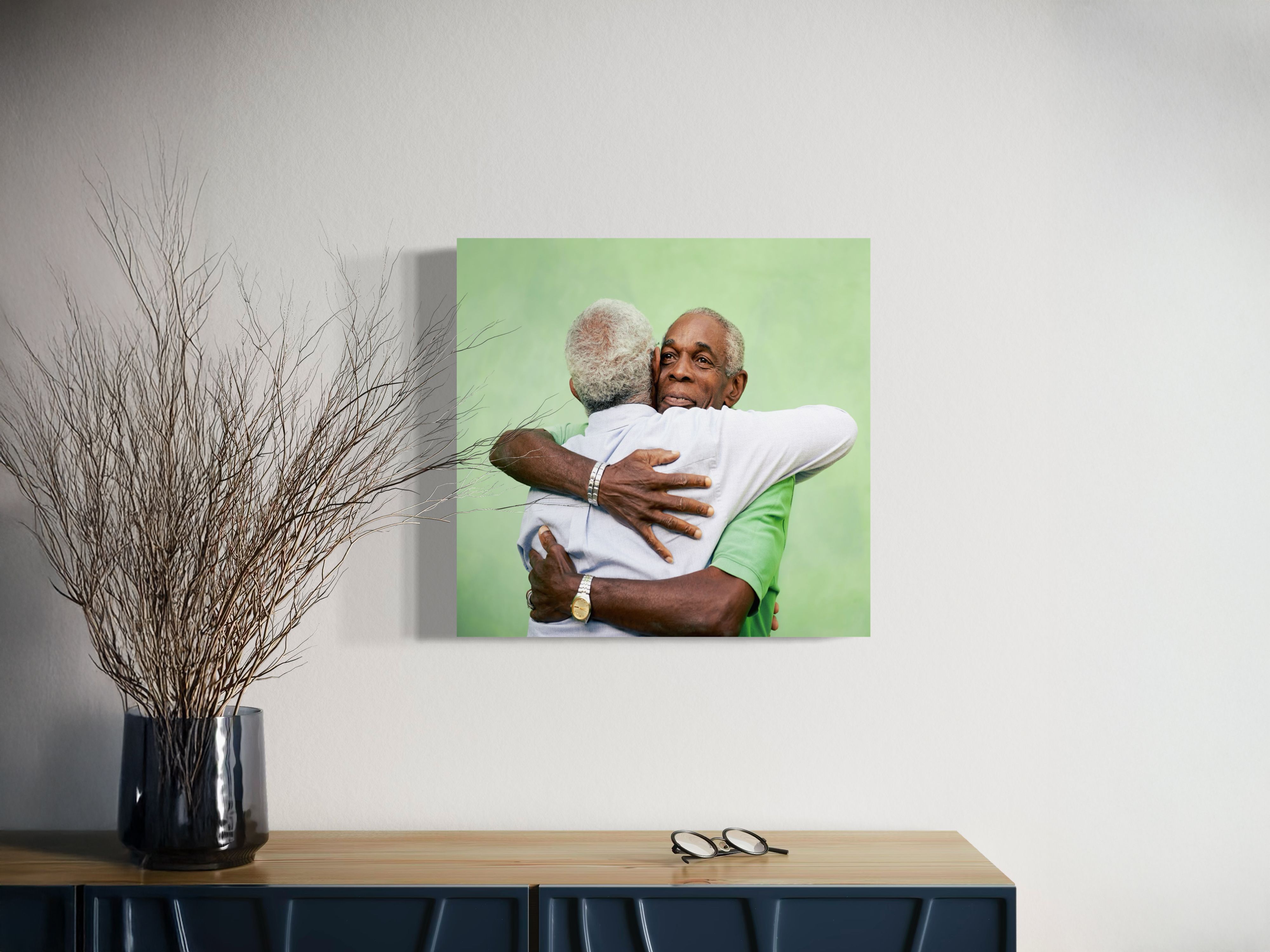 Photo Block an der Wand