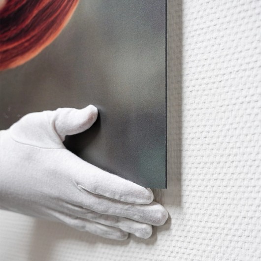 Gros plan de l’impression directe sur Dibond