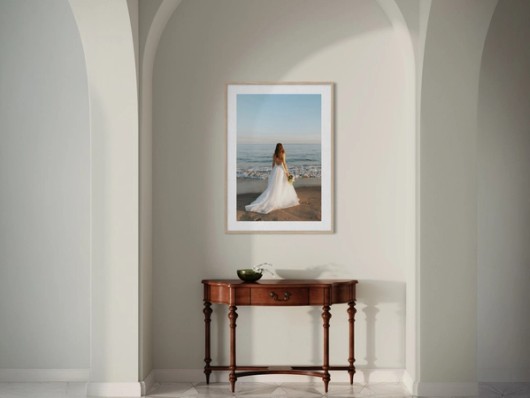 Foto im Rahmen mit Passepartout an der Wand