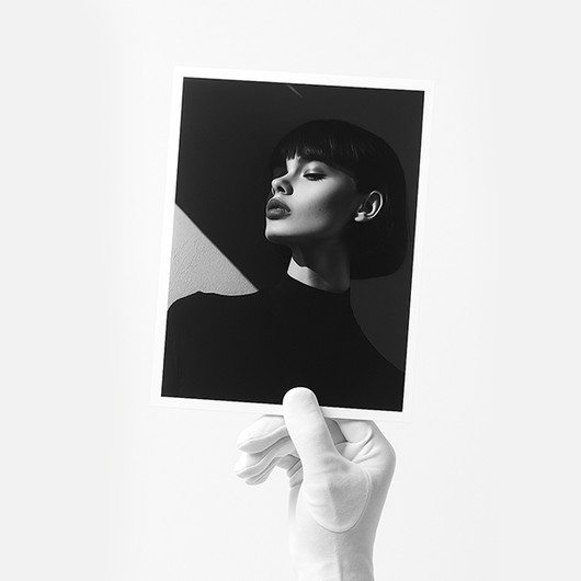 zwartwit foto afdruk hand